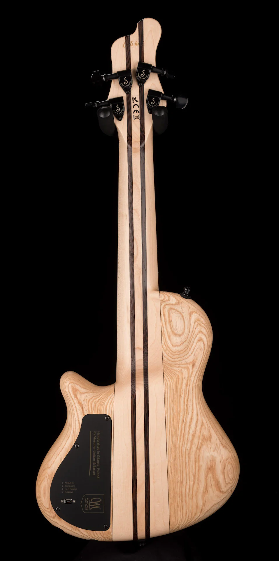 Mayones Cali4 Bass 17.5" Scale 3A Flamed Maple Top/Swamp Ash Body Aurora Borealis Burst Finish with Case - Image 9