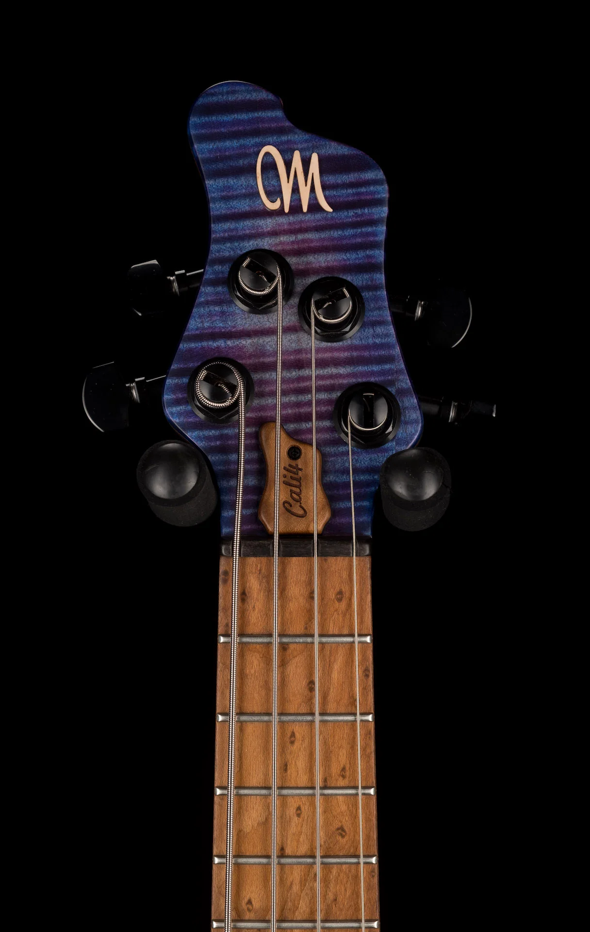 Mayones Cali4 Bass 17.5" Scale 3A Flamed Maple Top/Swamp Ash Body UVB Burst Finish with Case - Image 7