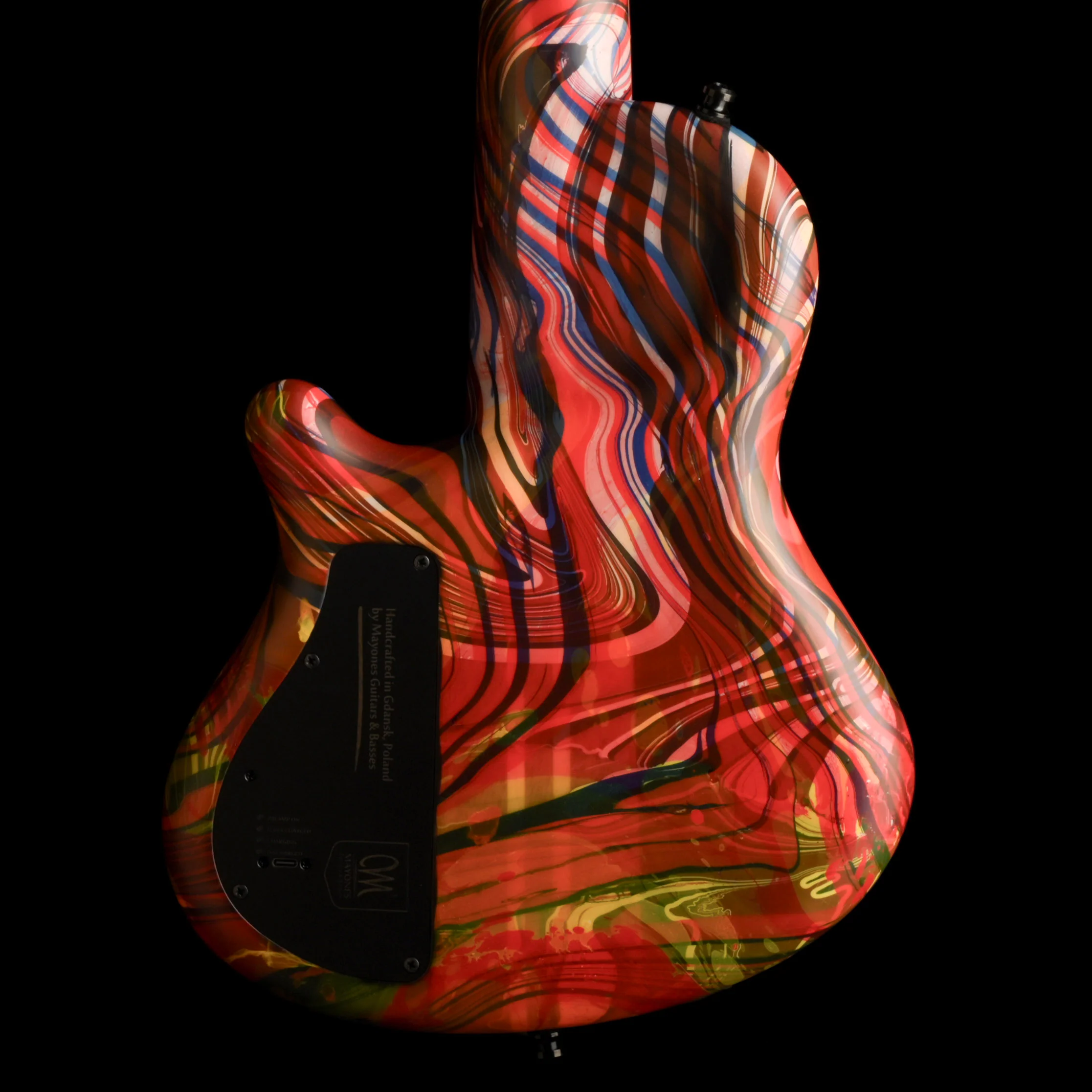 Mayones Cali4 Bass (17.5" Scale) Acid Trip  Custom Swirl With Case NAMM Special One of a Kind - Image 8