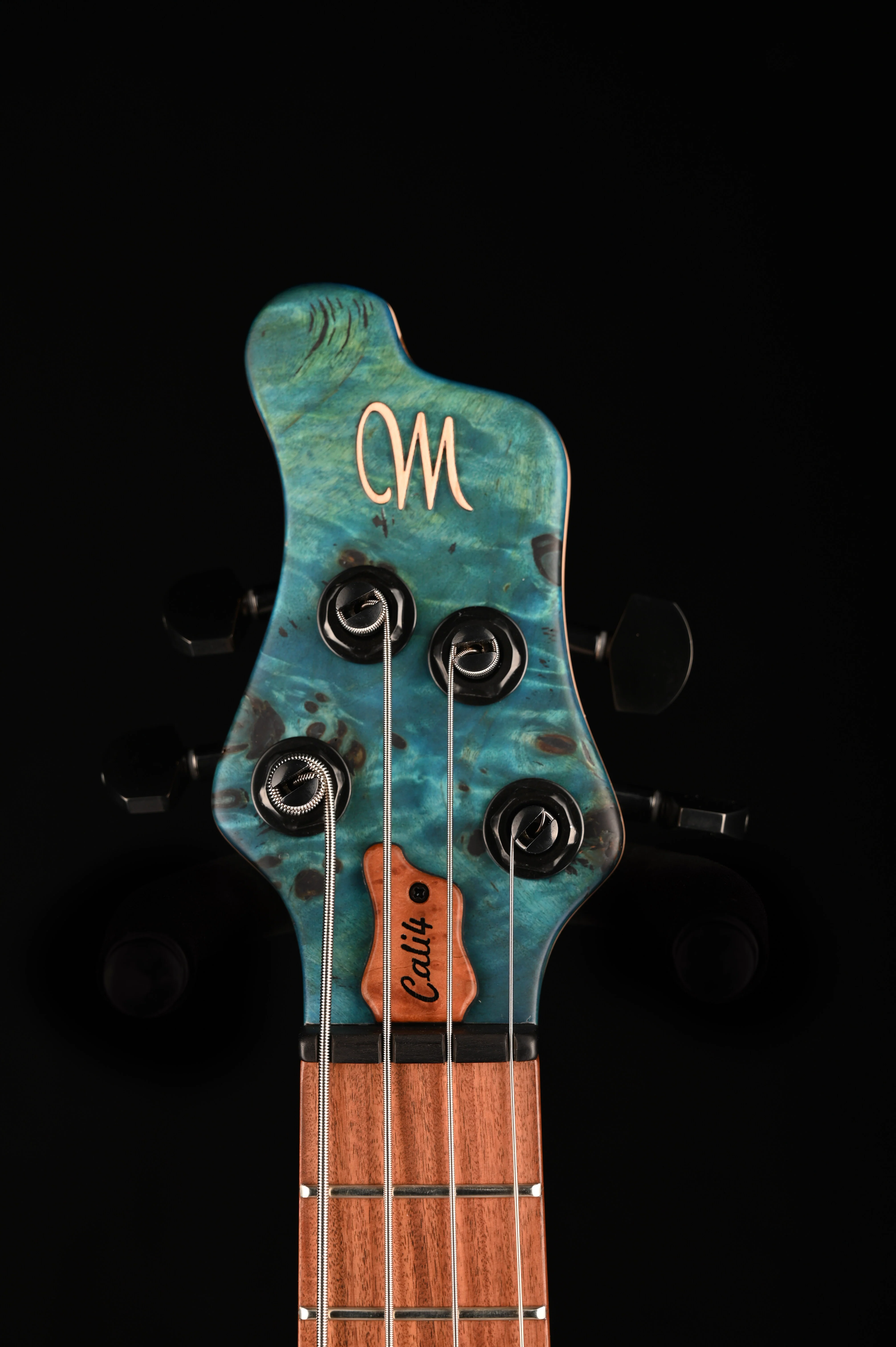 Mayones Cali4 Bass (17.5" Scale) Eye Poplar Top Transparent Blue With Case - Image 5