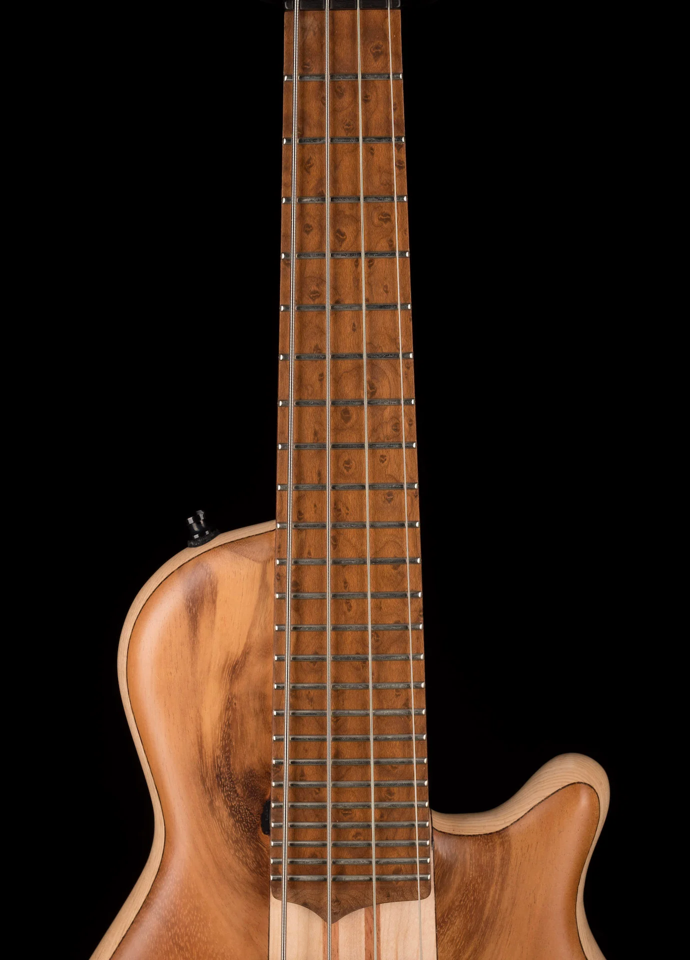 Mayones Cali4 Bass 17.5" Scale 3A Koa Top/Swamp Ash Body Trans Natural Finish with Case - Image 6