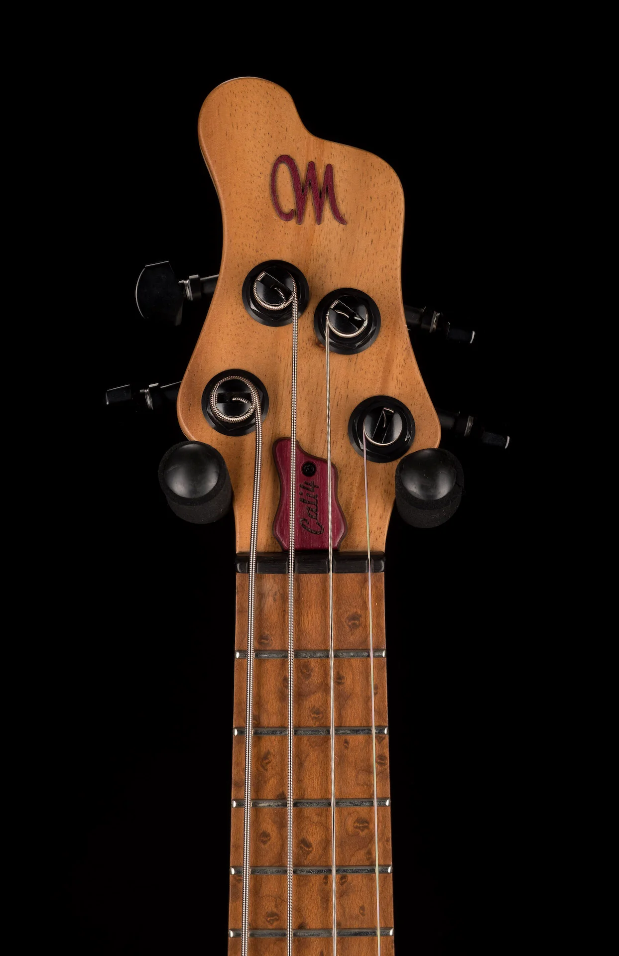 Mayones Cali4 Bass 17.5" Scale 3A Koa Top/Swamp Ash Body Trans Natural Finish with Case - Image 9