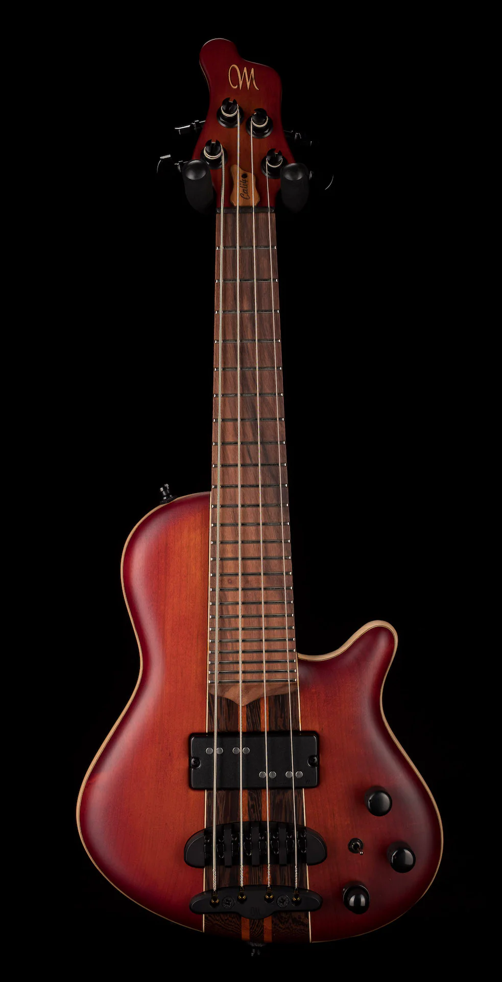 Mayones Cali4 Bass 17.5" Scale TEW Top/Swamp Ash Body Lightburst Finish with Case - Image 2