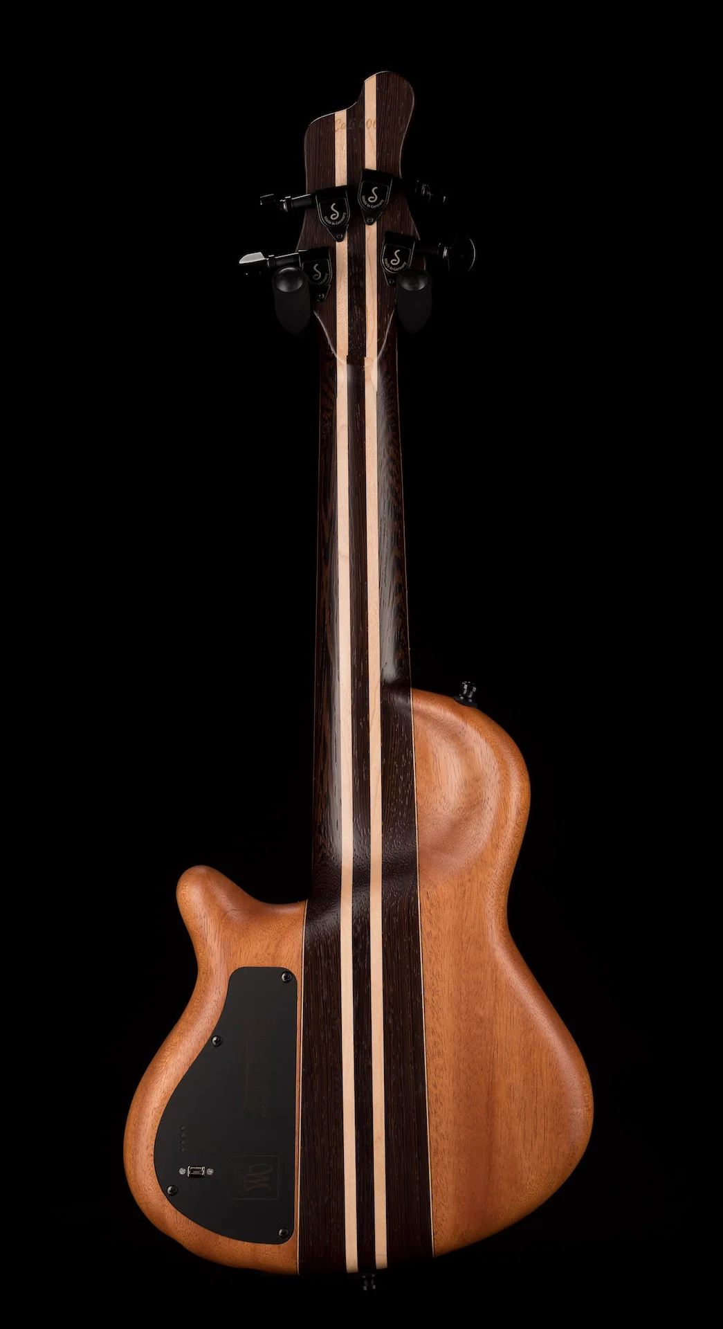 Mayones Cali4 Bass 17.5" Scale  Myrtlewood Figured Top/Mahogany Body Trans Natural Finish with Case - Image 7