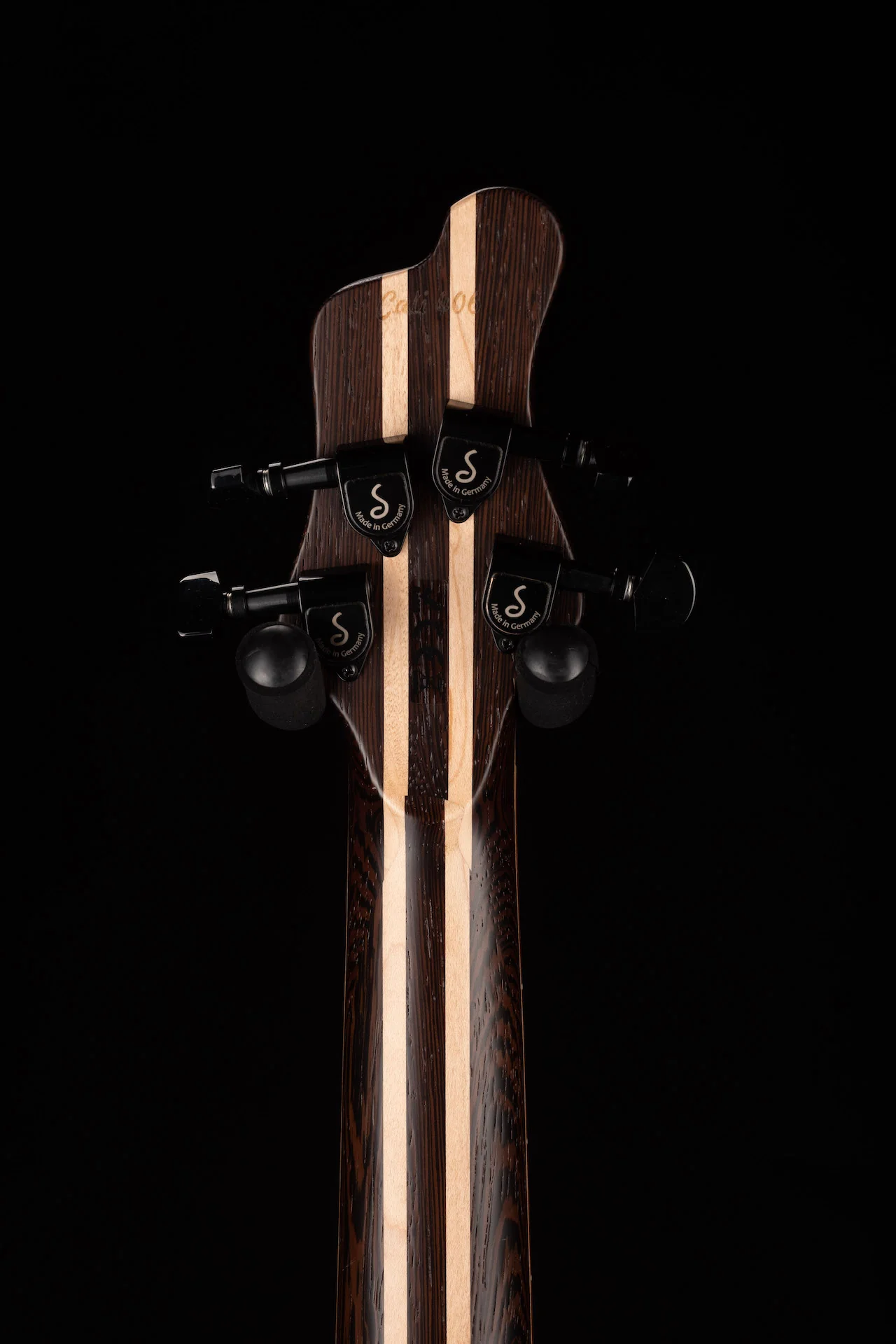 Mayones Cali4 Bass 17.5" Scale  Myrtlewood Figured Top/Mahogany Body Trans Natural Finish with Case - Image 8