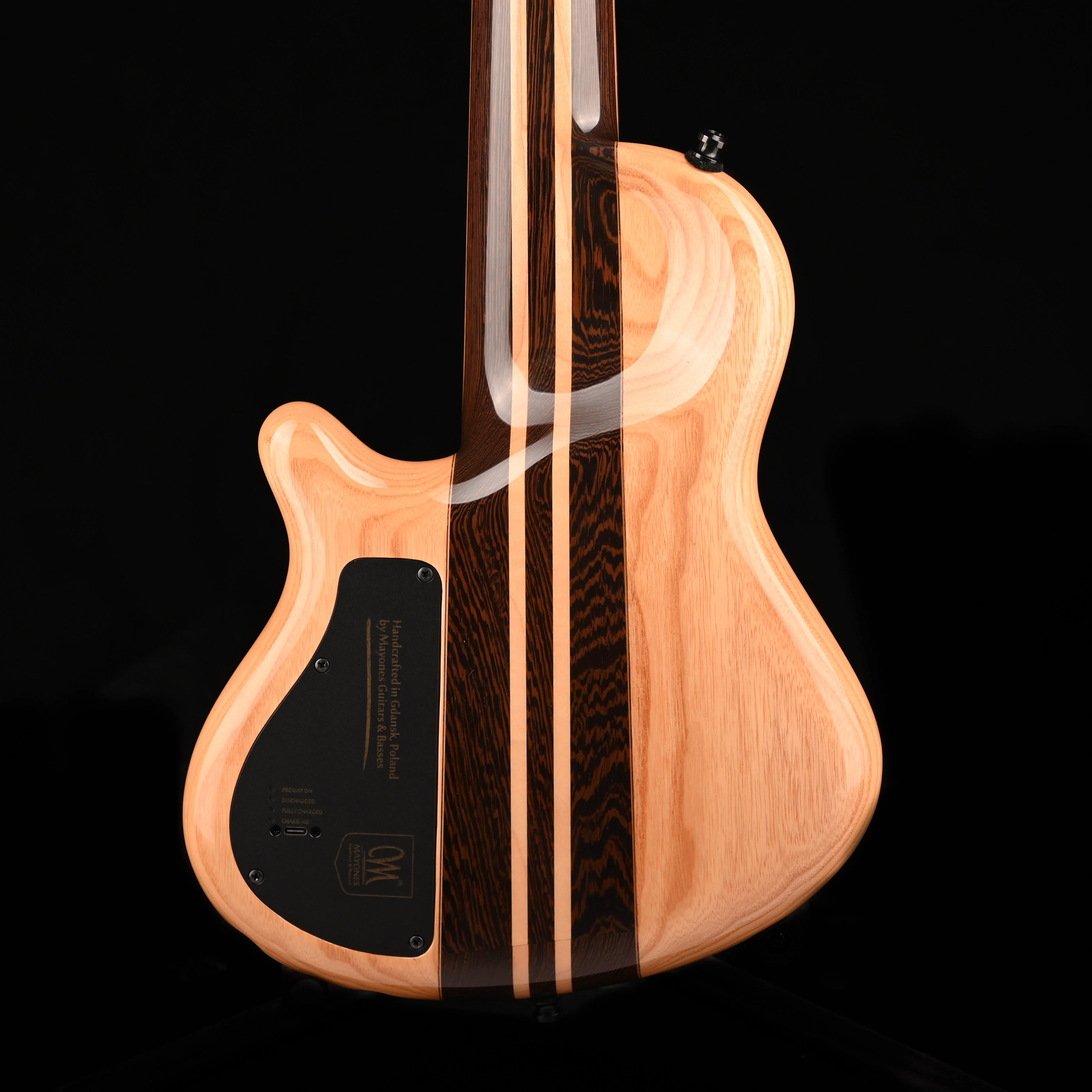 Mayones Cali4 Bass (17.5" Scale) Swamp Ash Body Triskelion Top Natural with Case - IN STOCK!!! - Image 8