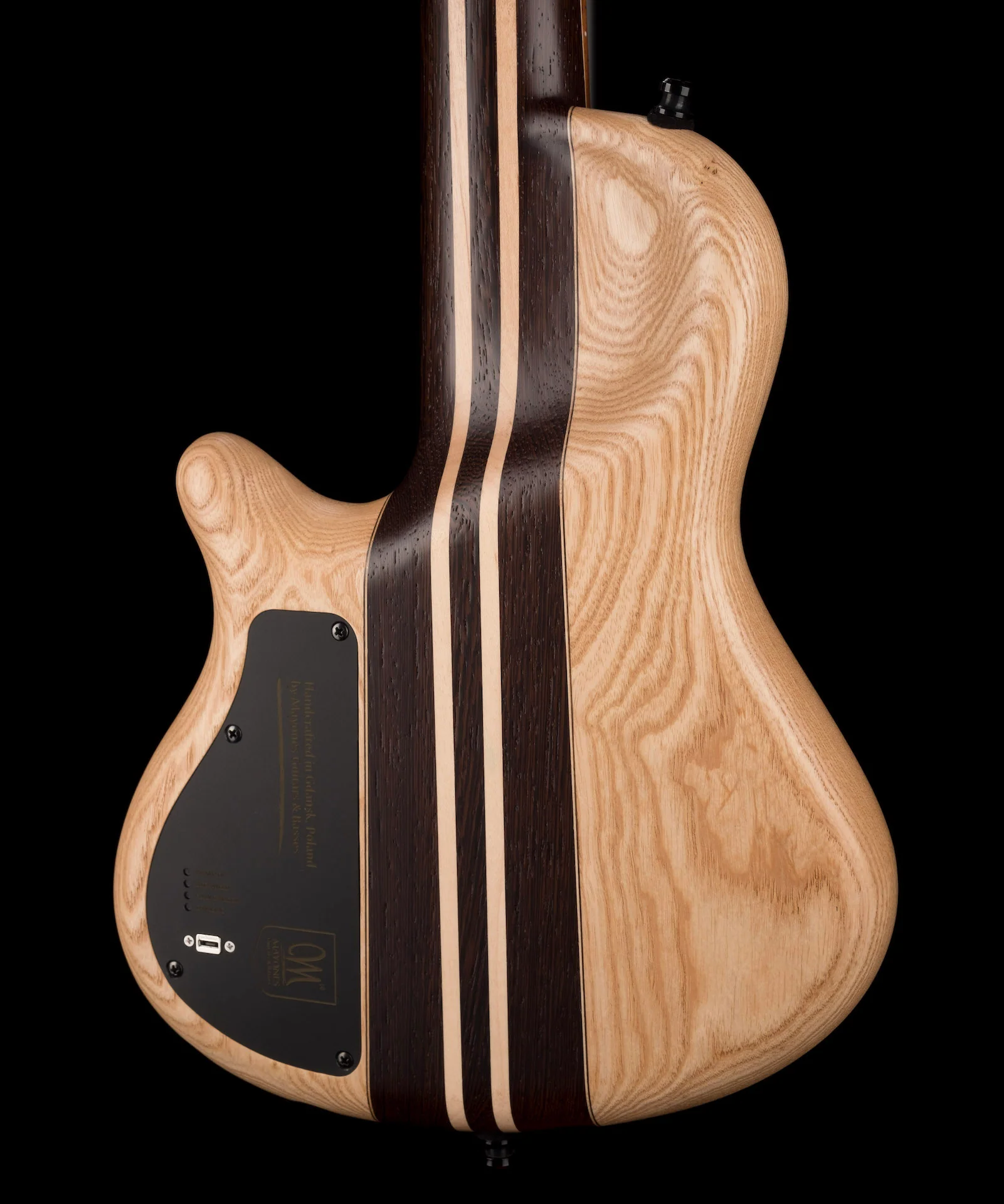 Mayones Cali4 Bass 17.5" Scale Swamp Ash Body Triskelion Top (2) Natural Matt Finish with Case - Image 12