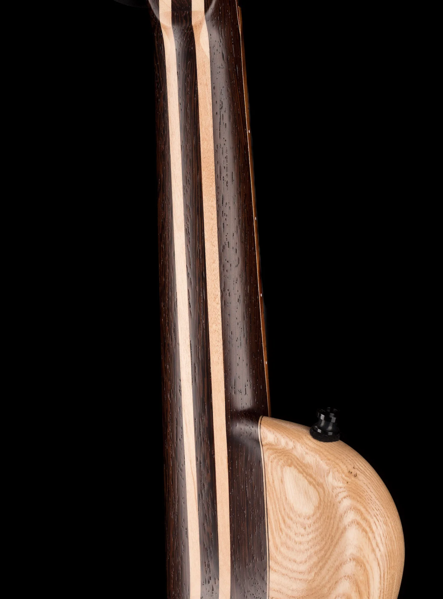 Mayones Cali4 Bass 17.5" Scale Swamp Ash Body Triskelion Top (2) Natural Matt Finish with Case - Image 13