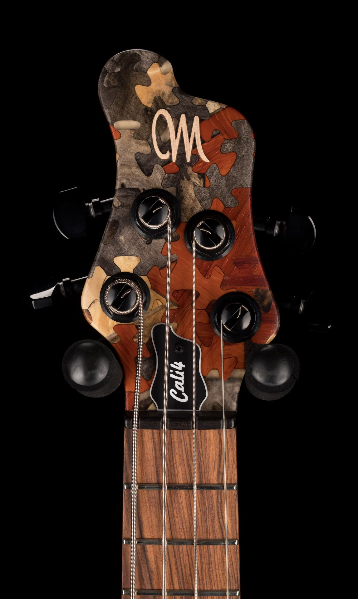 Mayones Cali4 Bass 17.5" Scale Swamp Ash Body Triskelion Top (2) Natural Matt Finish with Case - Image 14