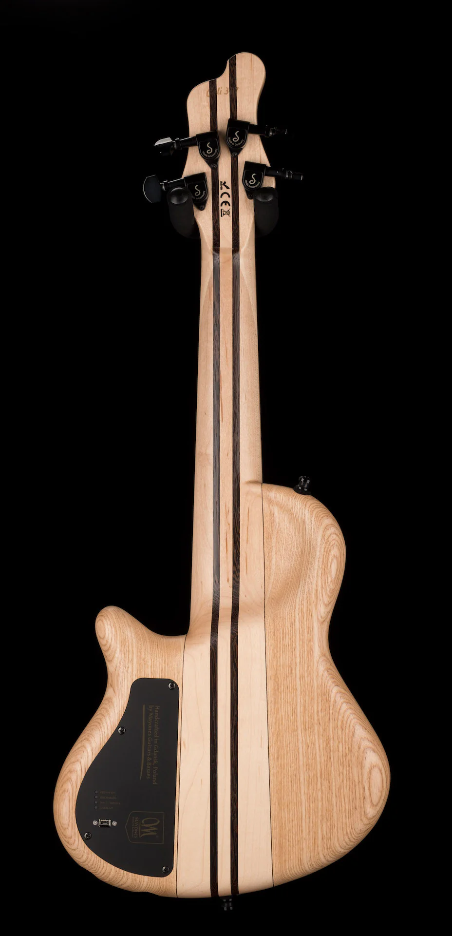 Mayones Cali4 Bass 17.5" Scale Swamp Ash Body Triskelion Top Natural Matt Finish with Case - Image 12