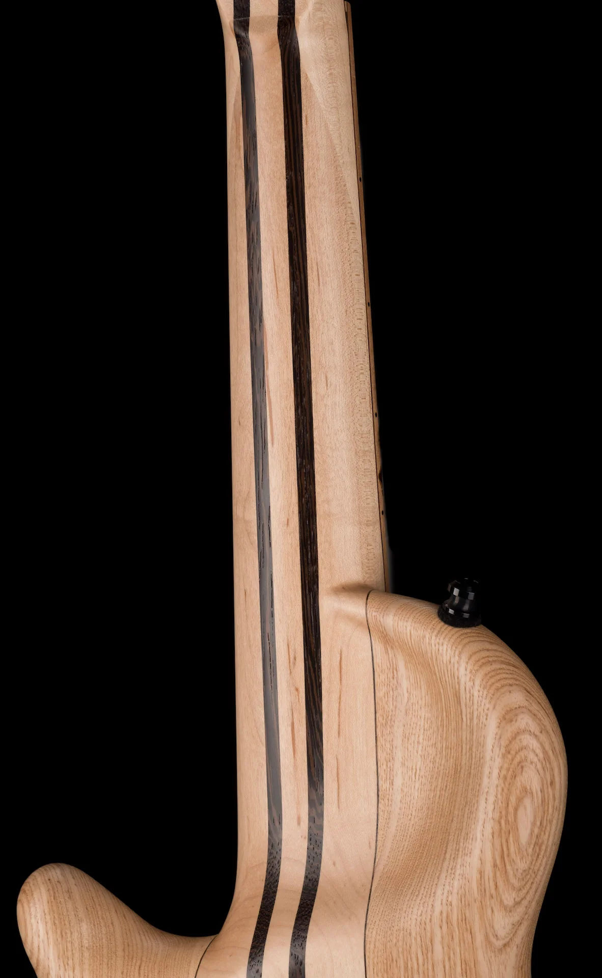 Mayones Cali4 Bass 17.5" Scale Swamp Ash Body Triskelion Top Natural Matt Finish with Case - Image 13