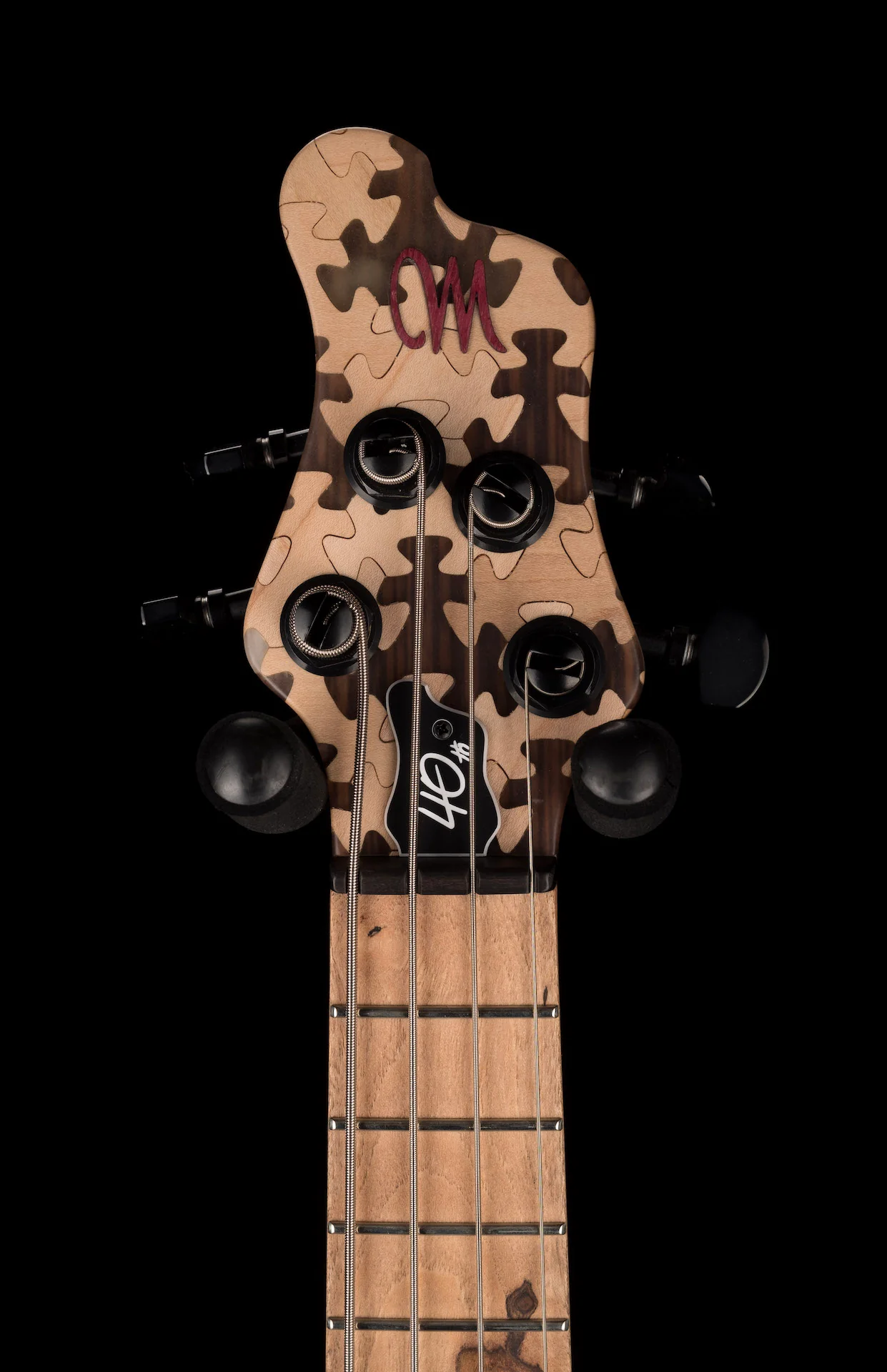 Mayones Cali4 Bass 17.5" Scale Swamp Ash Body Triskelion Top Natural Matt Finish with Case - Image 14