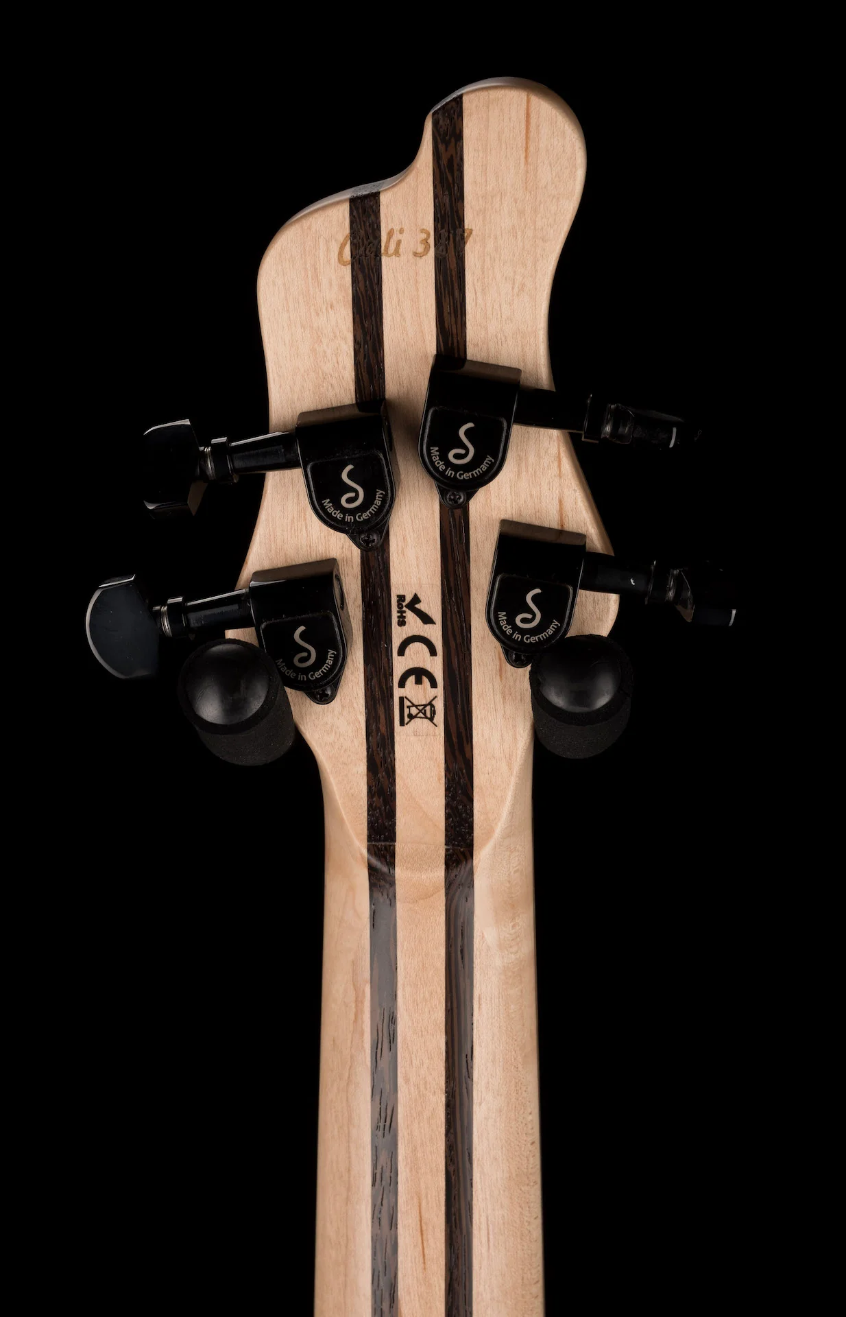 Mayones Cali4 Bass 17.5" Scale Swamp Ash Body Triskelion Top Natural Matt Finish with Case - Image 15