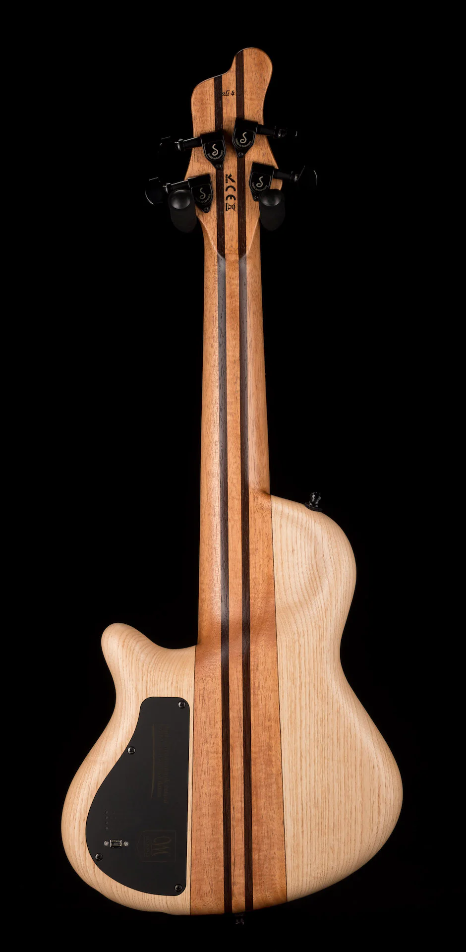 Mayones Cali4 Bass 17.5" Scale  Walnut Top/Swamp Ash Body Trans Natural Finish with Case - Image 9