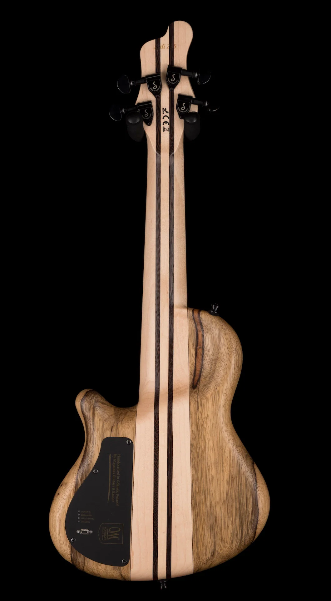 Mayones Cali4 Bass Black Limba Body 3A Quilted Maple Top Trans Blue & Green - Image 10