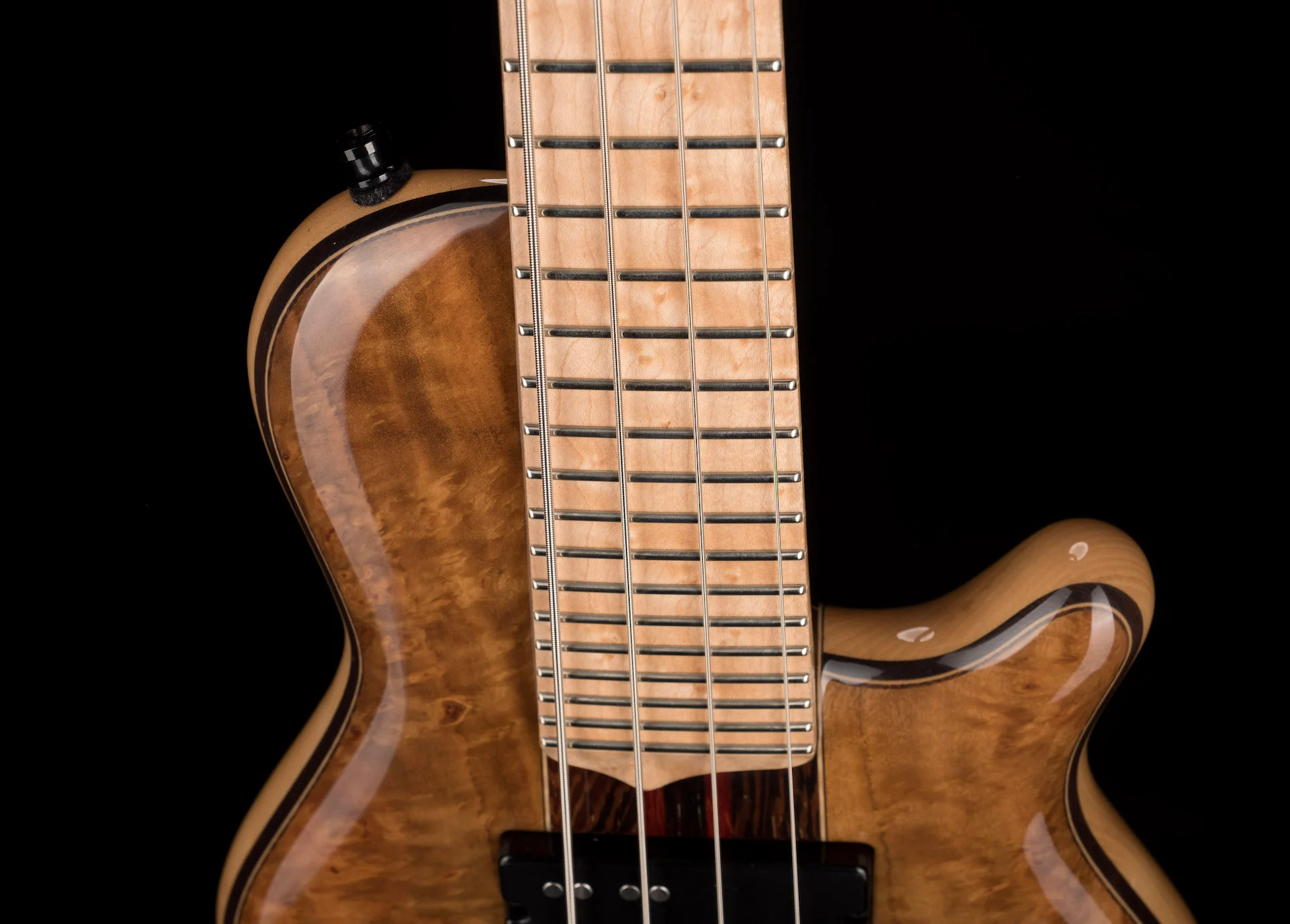 Mayones Cali4 Bass Swamp Ash Body 3A Birdseye Maple Fingerboard Gloss Finish w/ Case - Image 3