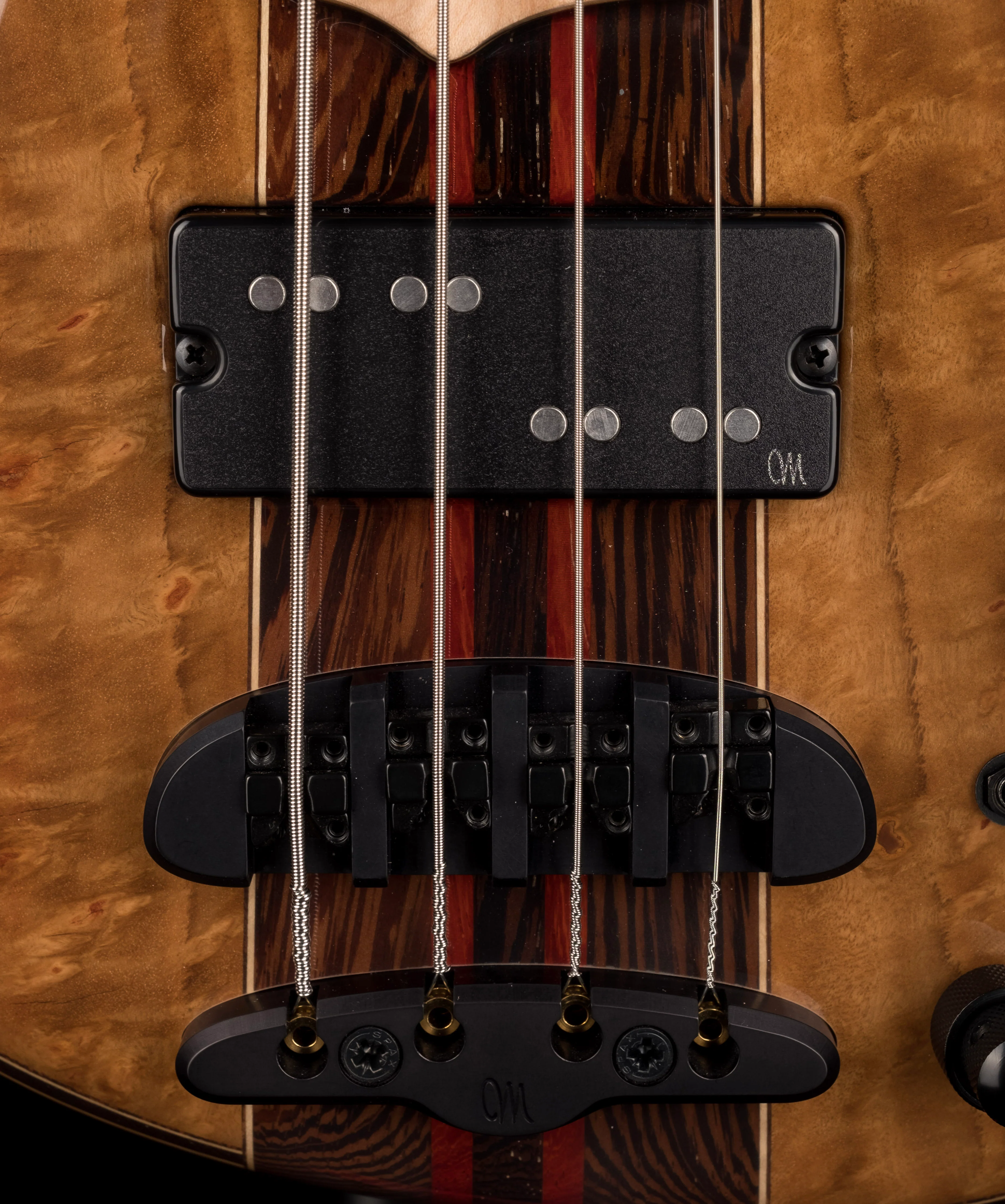 Mayones Cali4 Bass Swamp Ash Body 3A Birdseye Maple Fingerboard Gloss Finish w/ Case - Image 4