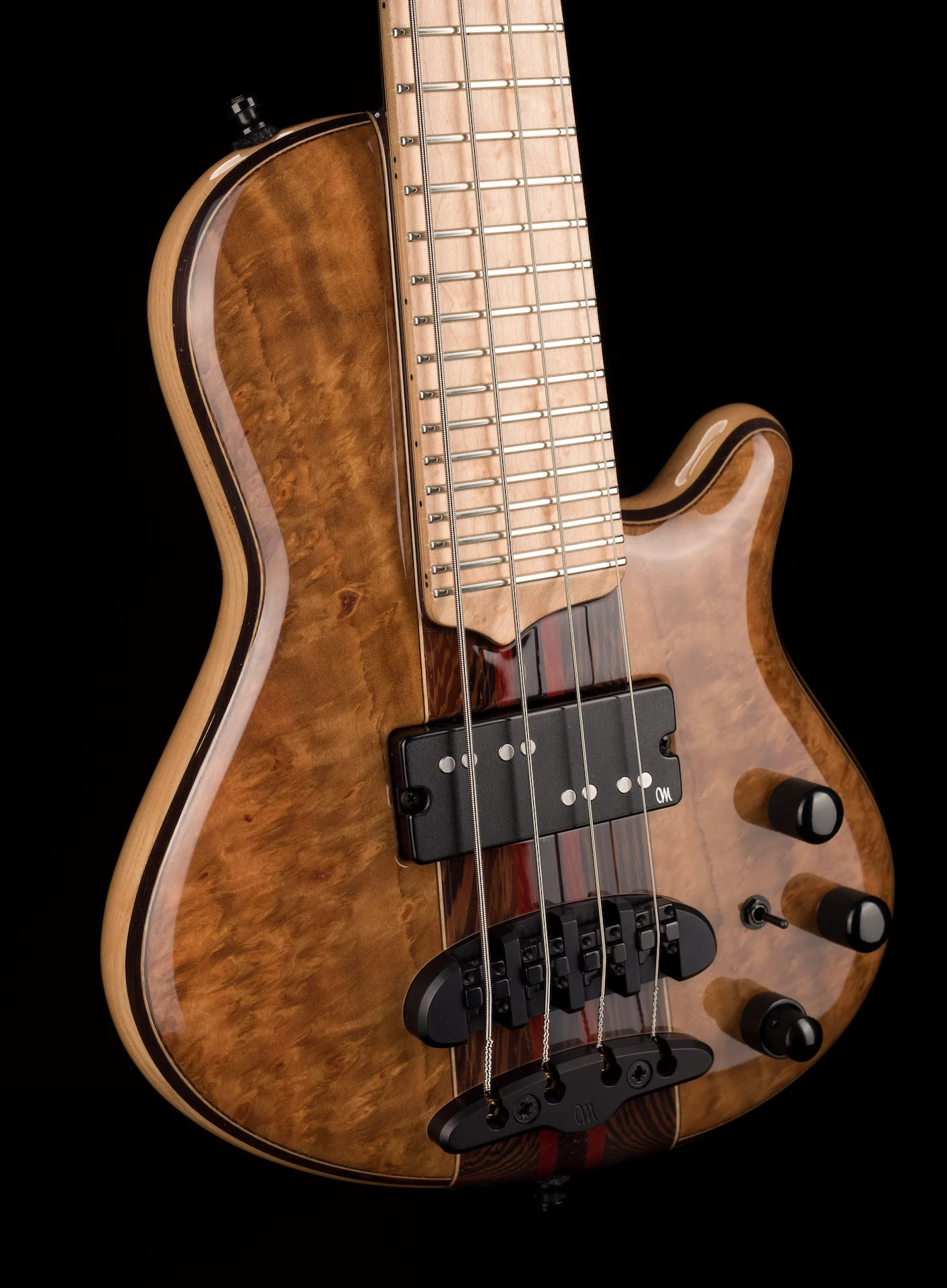 Mayones Cali4 Bass Swamp Ash Body 3A Birdseye Maple Fingerboard Gloss Finish w/ Case - Image 6