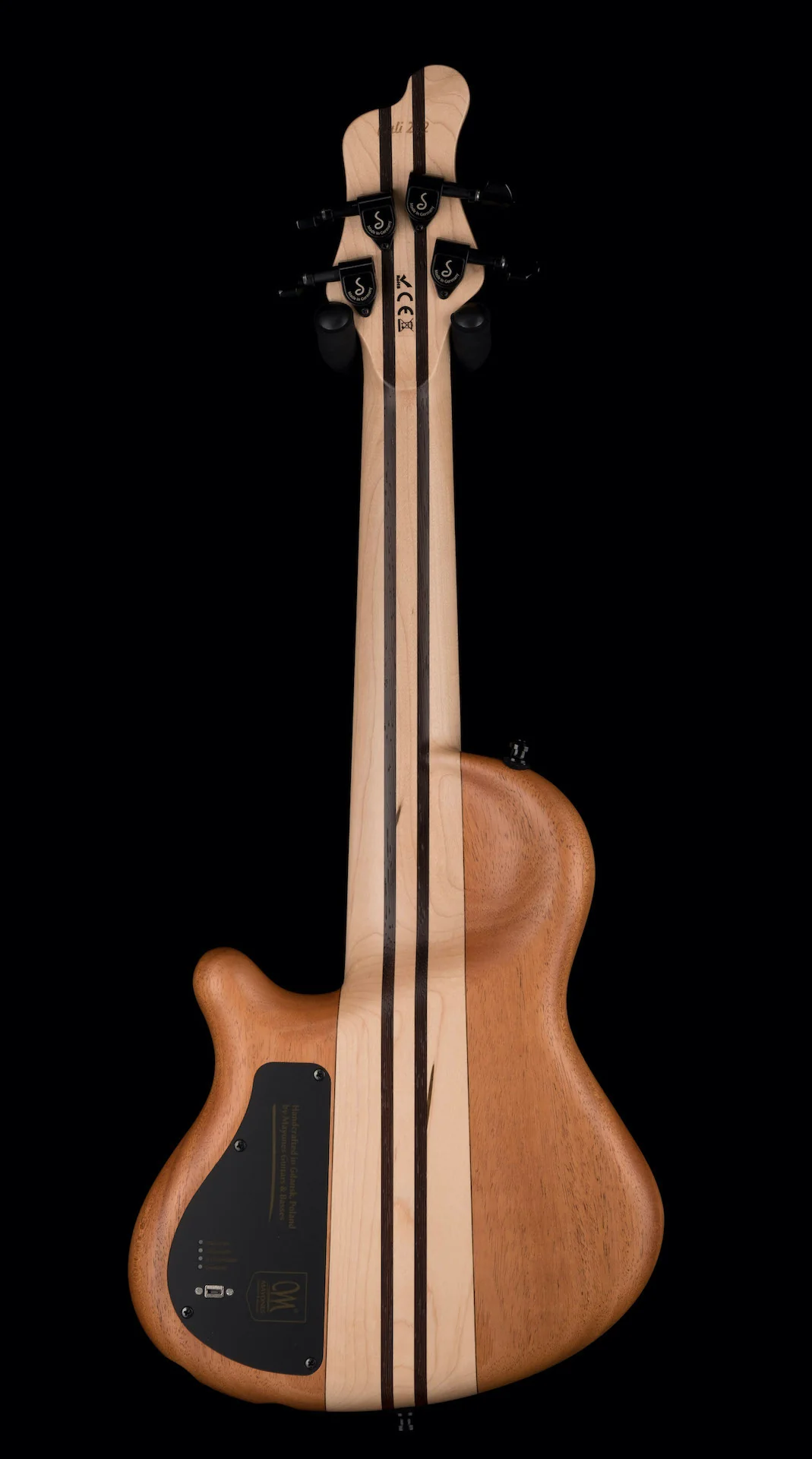 Mayones Cali4 Bass Mahogany Body 3A Flame Maple Top Trans Blue - Image 9