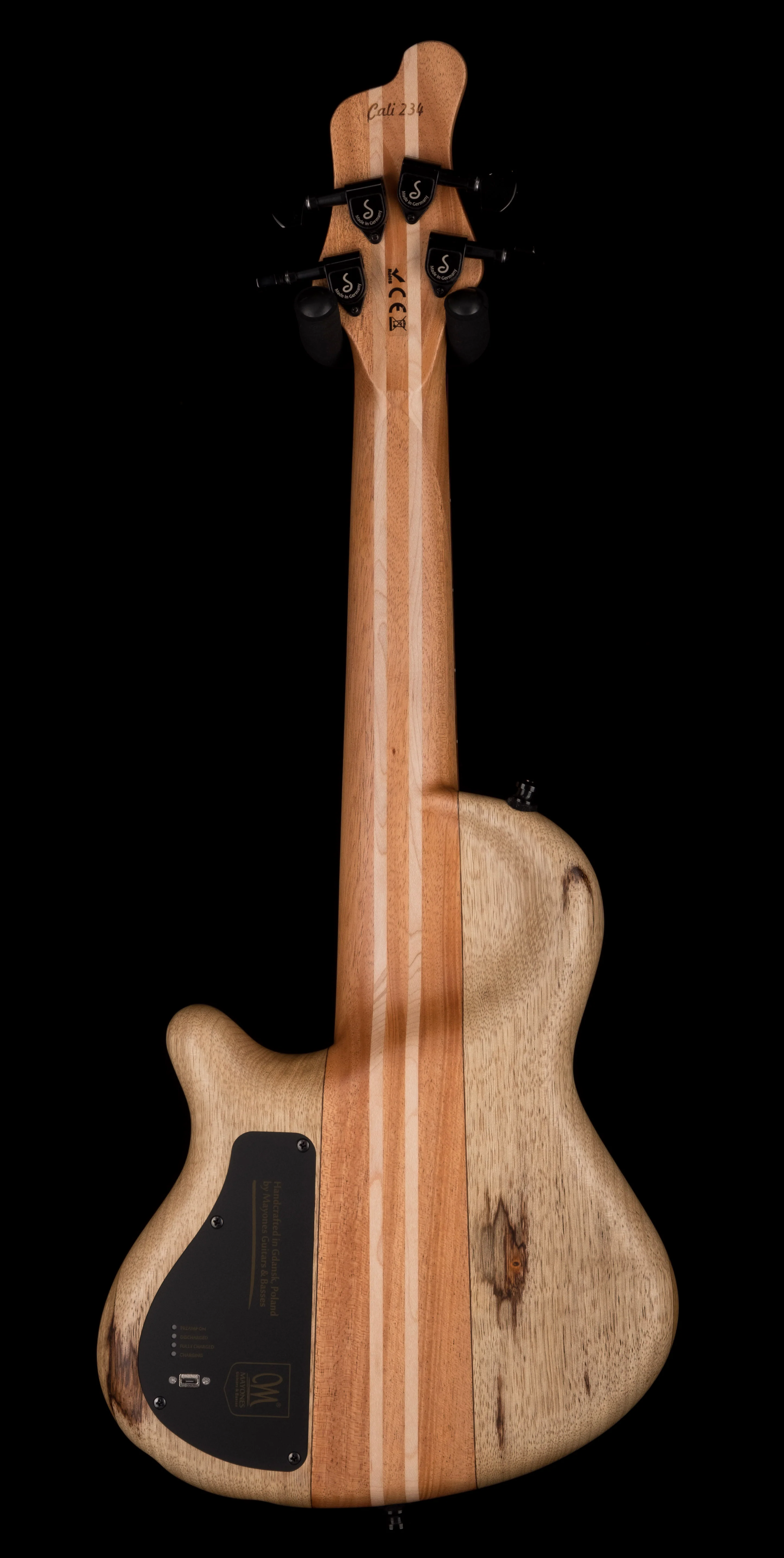 Mayones Cali4 Bass Black Limba Body Spruce Top Trans Purple - Image 10