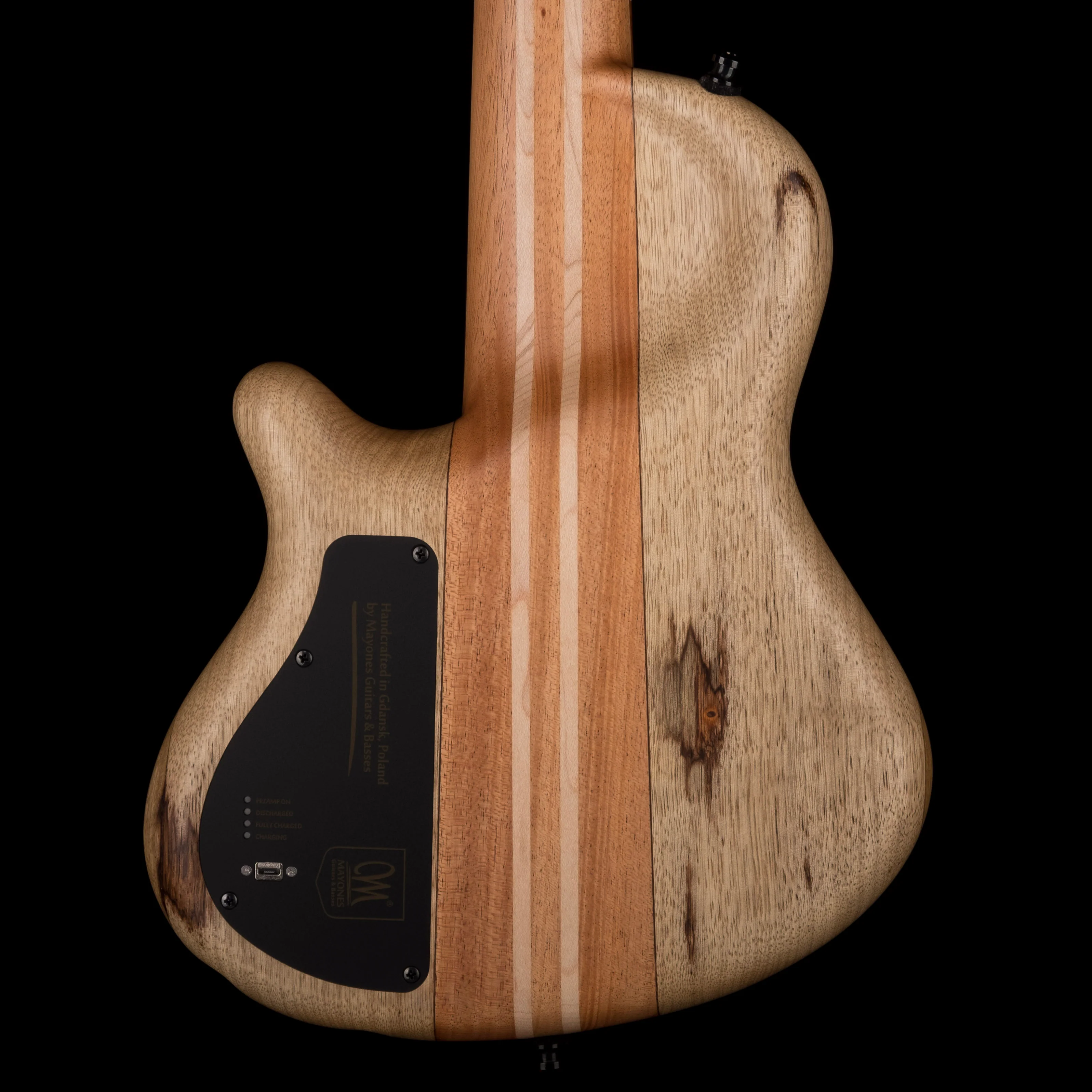 Mayones Cali4 Bass Black Limba Body Spruce Top Trans Purple - Image 9
