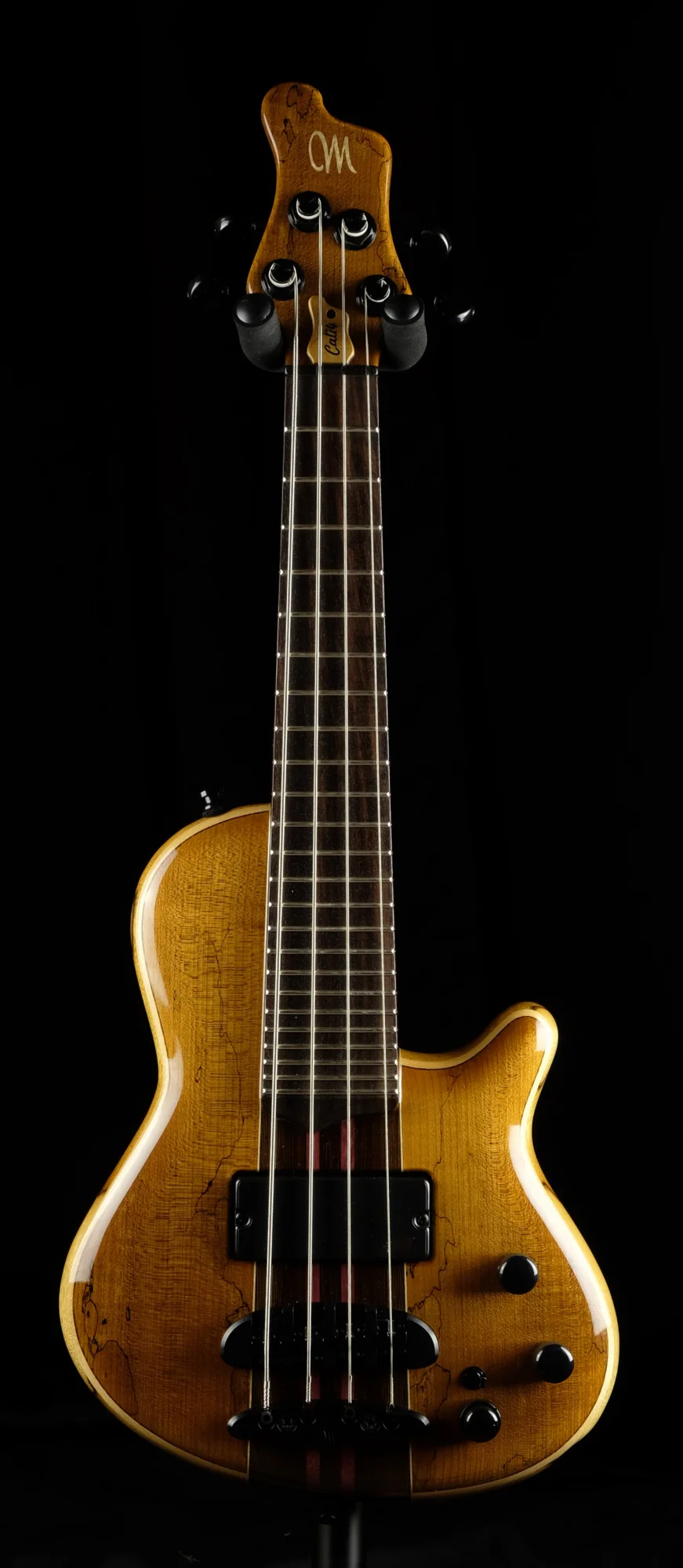 Mayones Cali4 Bass Black Limba w/ Spalted Top Aguilar OBP-3 Pre Amp W/ Case - Image 2