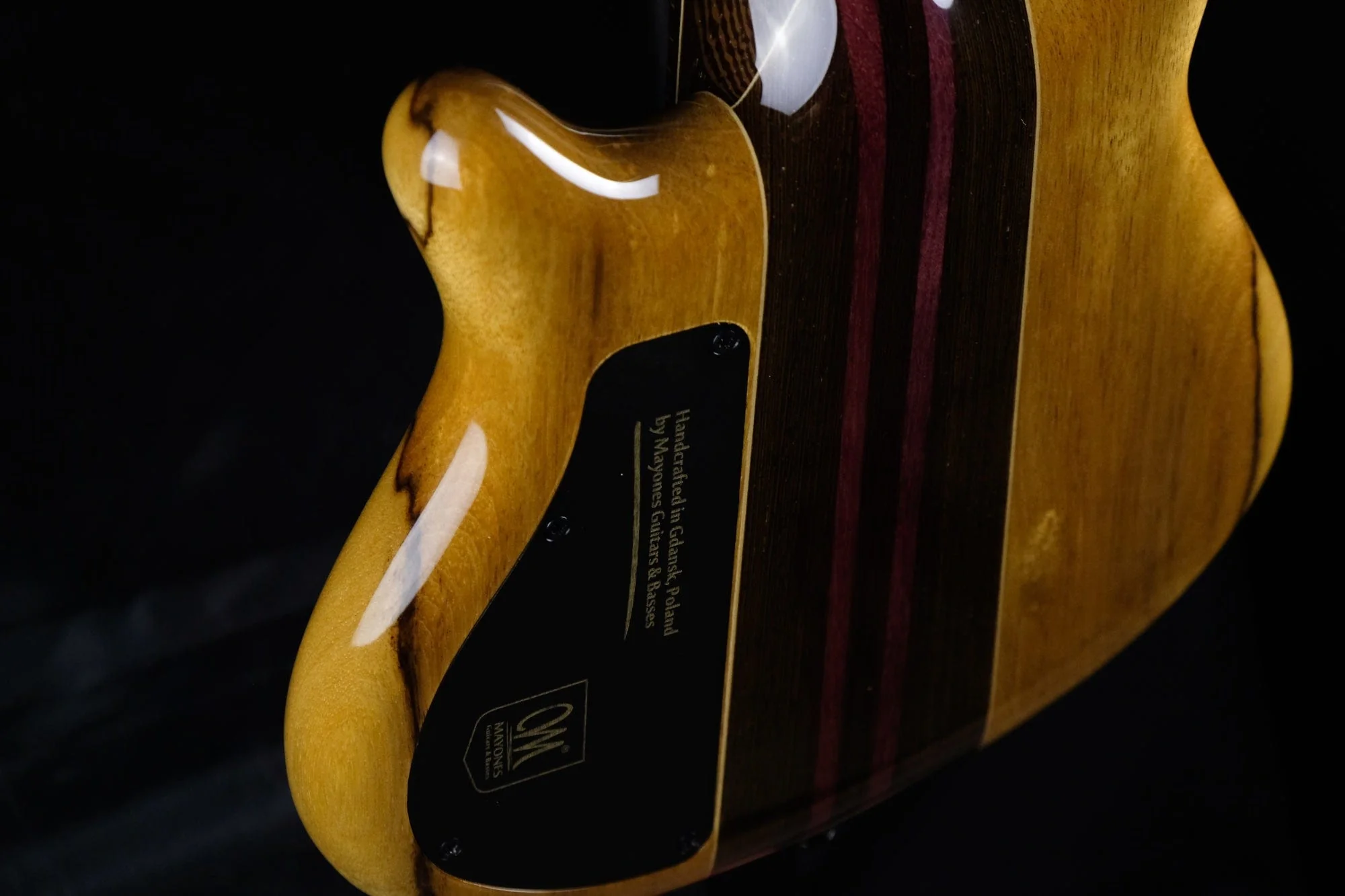 Mayones Cali4 Bass Black Limba w/ Spalted Top Aguilar OBP-3 Pre Amp W/ Case - Image 8
