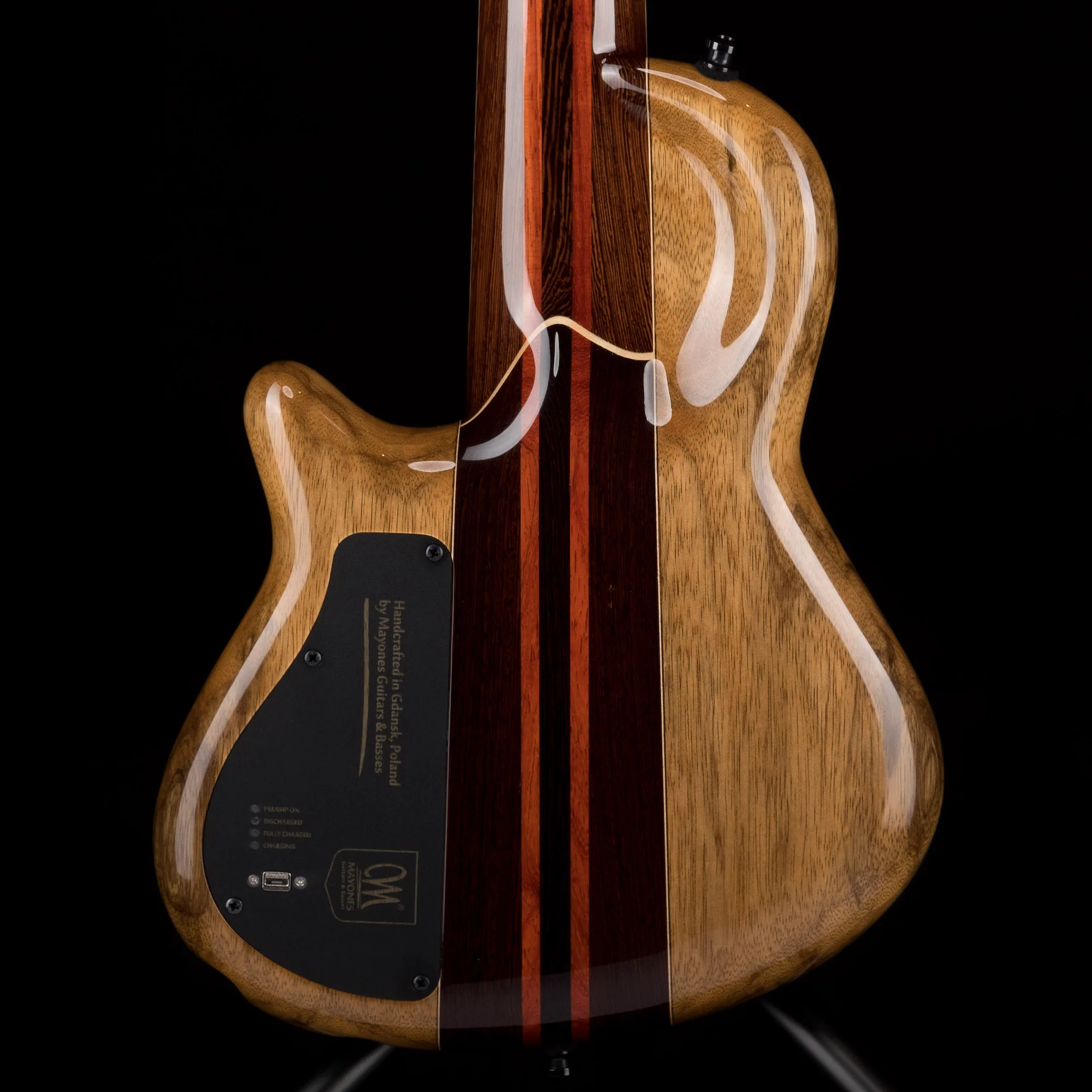 Mayones Cali4 Bass Black Limba Body Spalted Maple Top Ebony Board 5pc Wenge Neck Cali 4 - Image 8