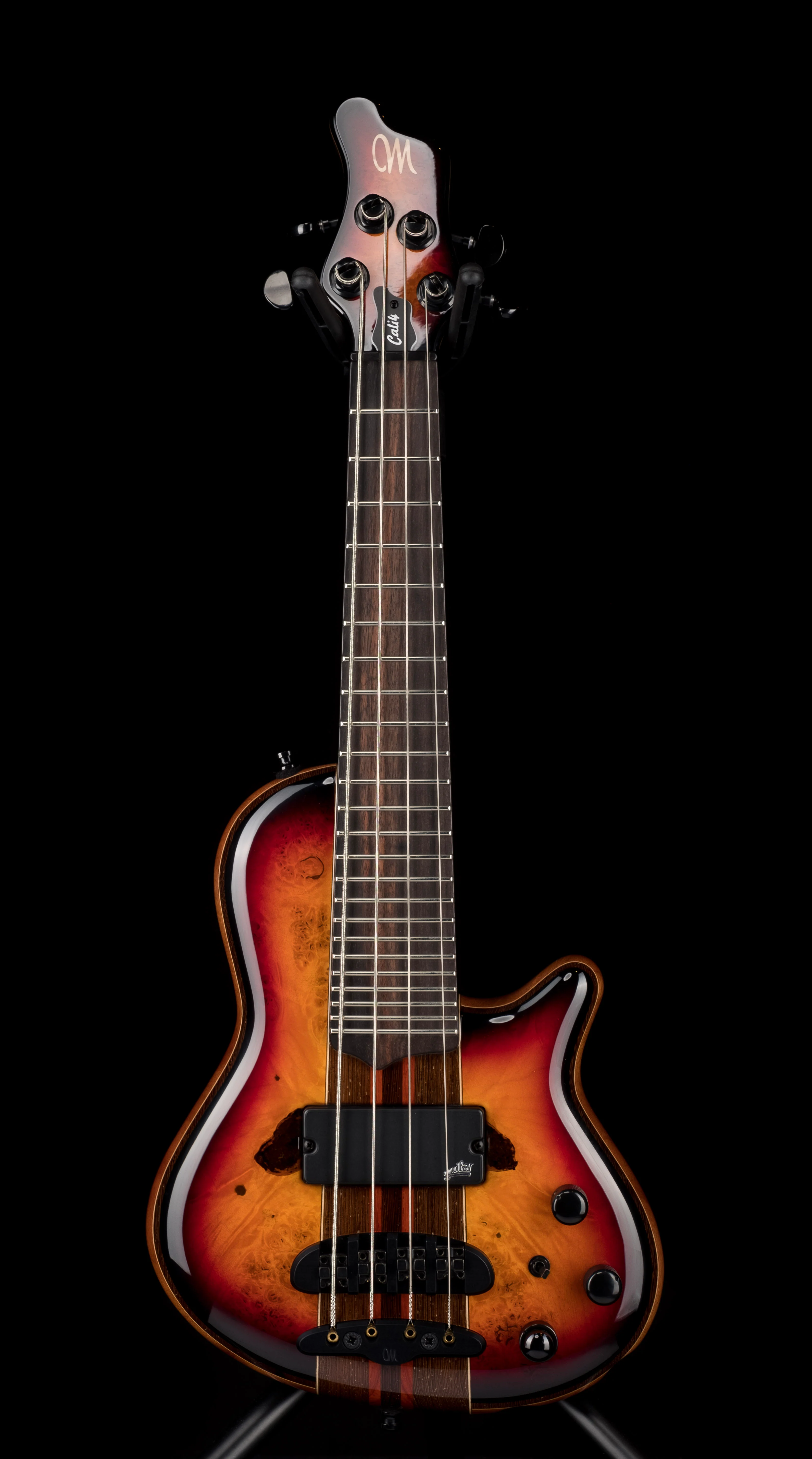 Mayones Cali4 Bass Swamp Ash Body Buckeye Burl Top Rosewood Board 5pc Wenge Neck Cali 4 - Image 2