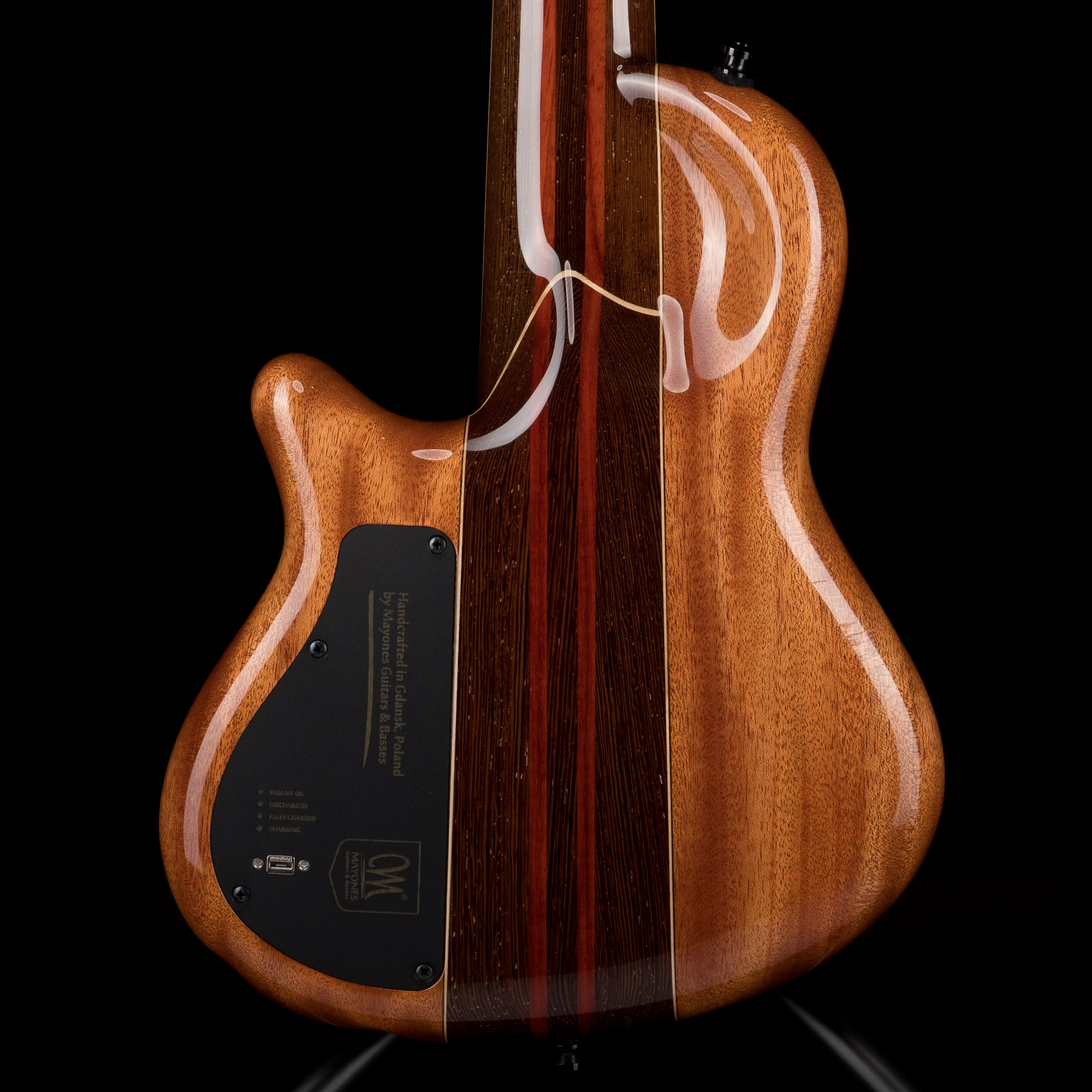 Mayones Cali4 Bass Swamp Ash Body Buckeye Burl Top Rosewood Board 5pc Wenge Neck Cali 4 - Image 6