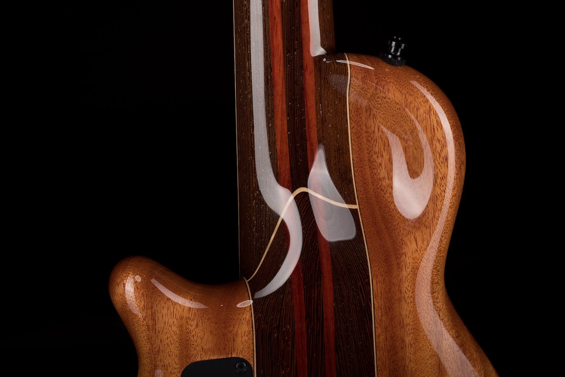 Mayones Cali4 Bass Swamp Ash Body Buckeye Burl Top Rosewood Board 5pc Wenge Neck Cali 4 - Image 8