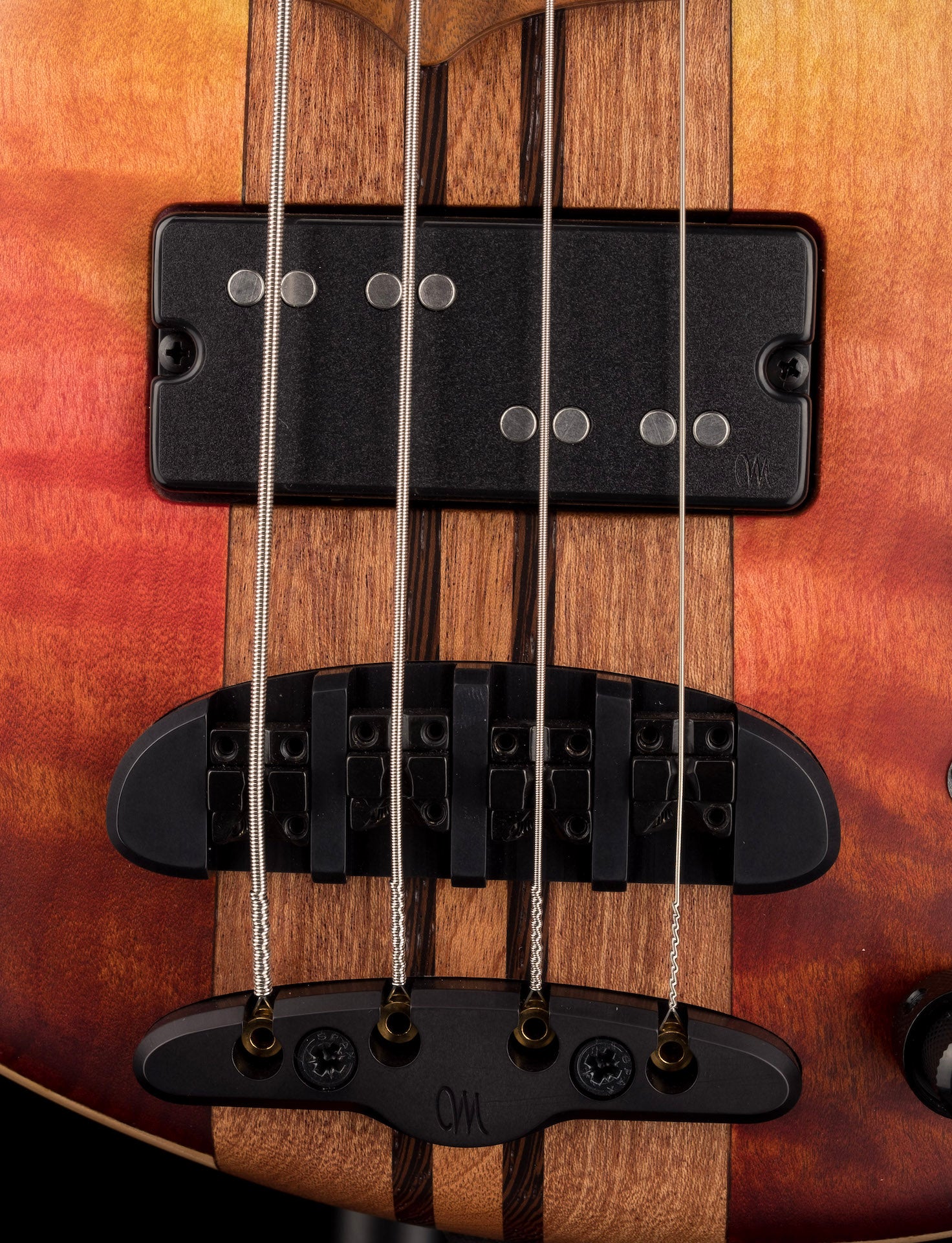 Mayones Cali4 Flame 3A Maple Top Custom Color Trans Rainbow Matte Finish with Case - Image 4