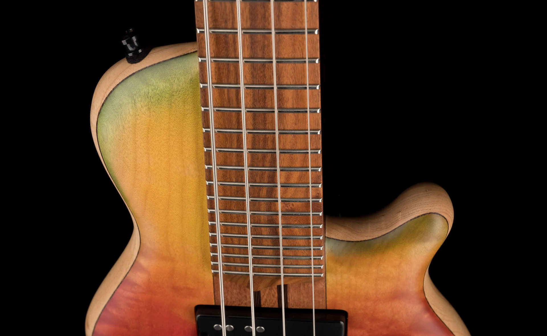 Mayones Cali4 Flame 3A Maple Top Custom Color Trans Rainbow Matte Finish with Case - Image 7