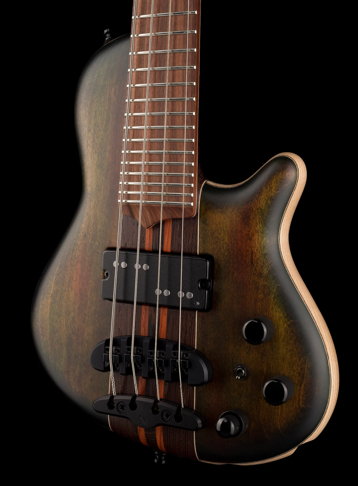 Mayones Cali4 Flame Maple TEW Top Trans Custom Color Matt Finish with Case - Image 3