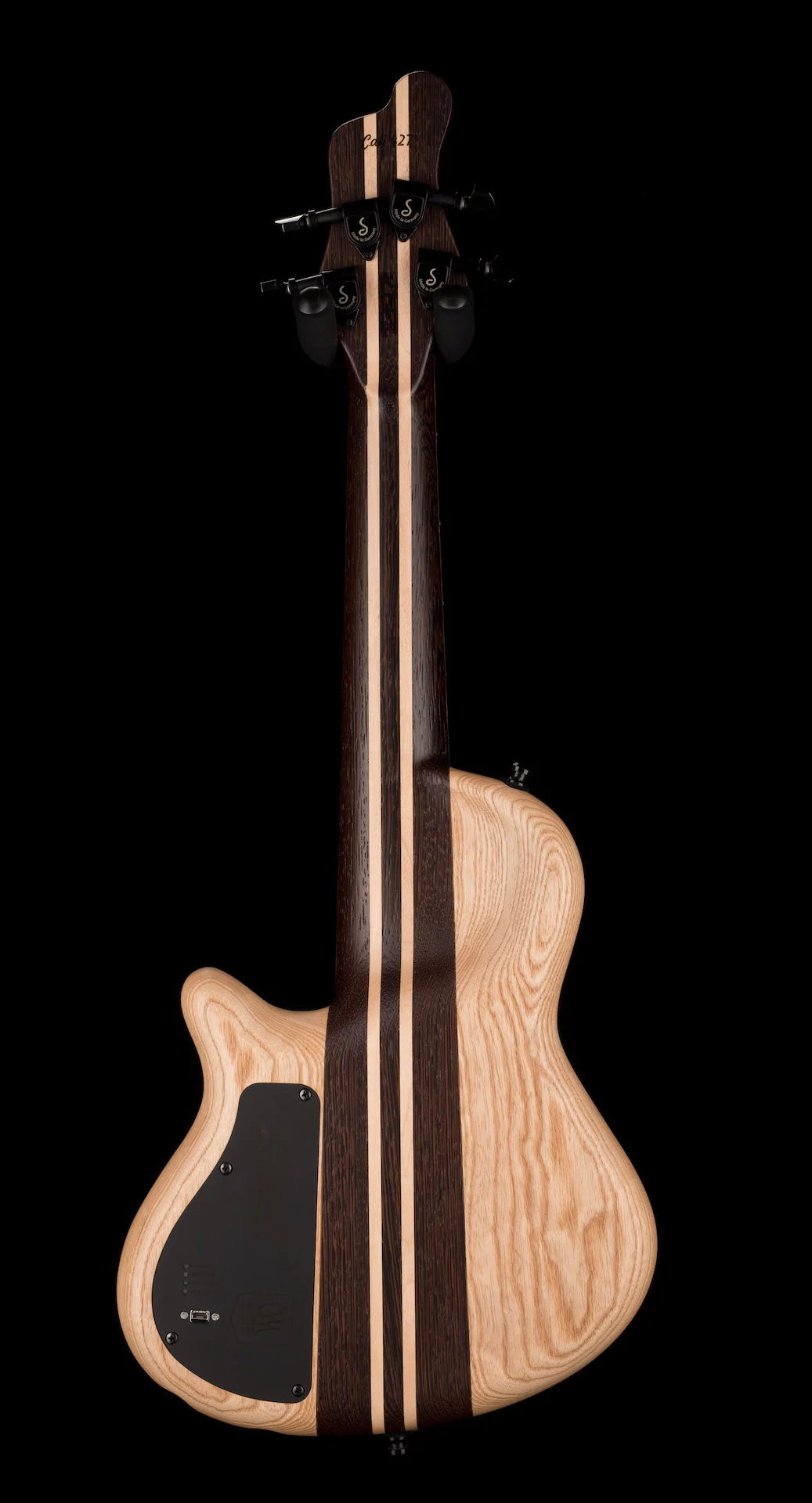 Mayones Cali4 Fretless Bass 17.5" Scale Swamp Ash Body 3A Flame Maple Top Scarlet Red w Case - Image 10