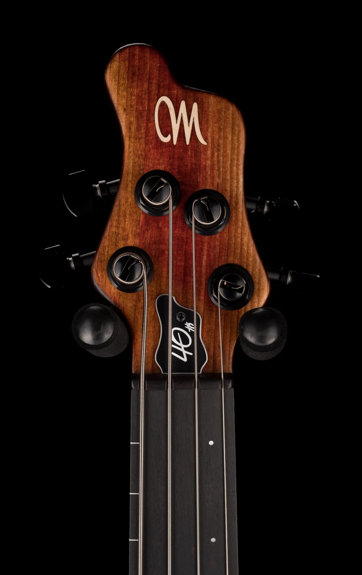 Mayones Cali4 Fretless Bass 17.5" Scale Swamp Ash Semi Hollow Body Spruce Top Antique Brown Matt Finish w Case - Image 13