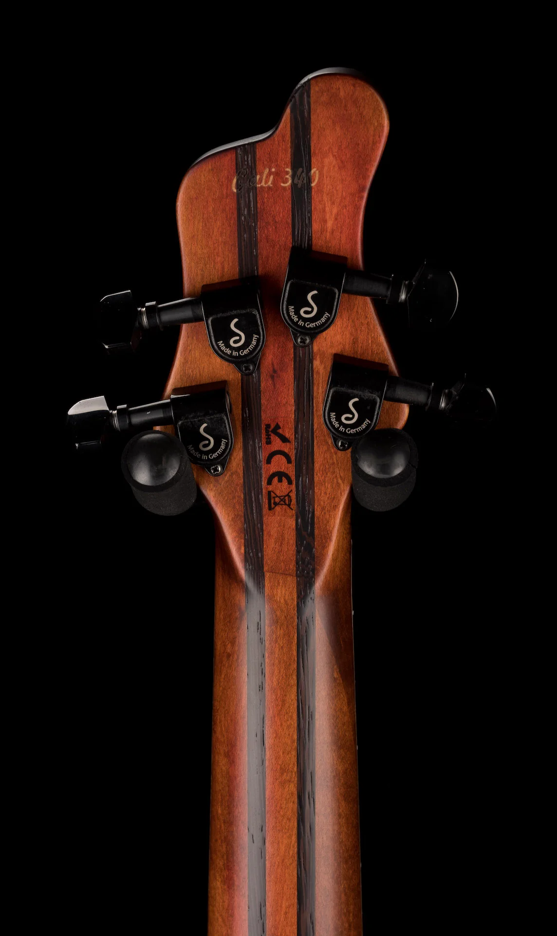 Mayones Cali4 Fretless Bass 17.5" Scale Swamp Ash Semi Hollow Body Spruce Top Antique Brown Matt Finish w Case - Image 14