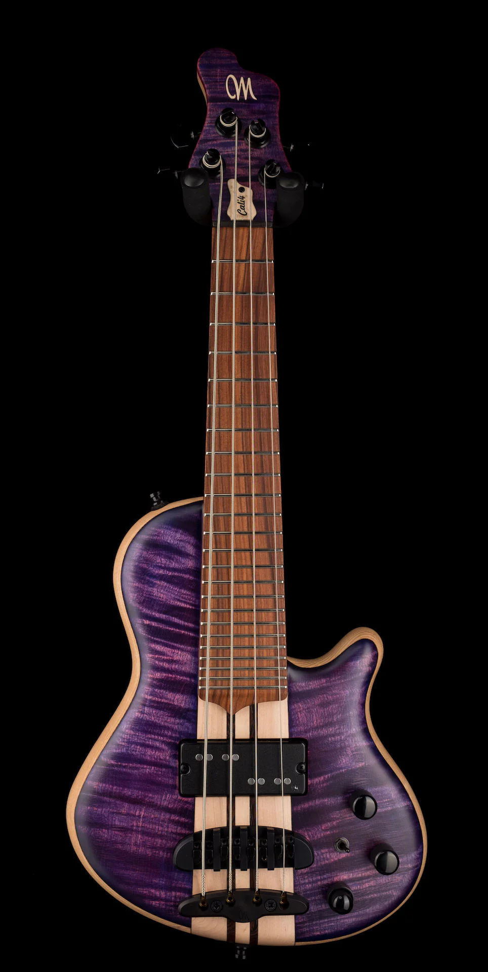 Mayones Cali4 3A Flame Maple Top Custom Trans Purple Matt Finish With Case - Image 2