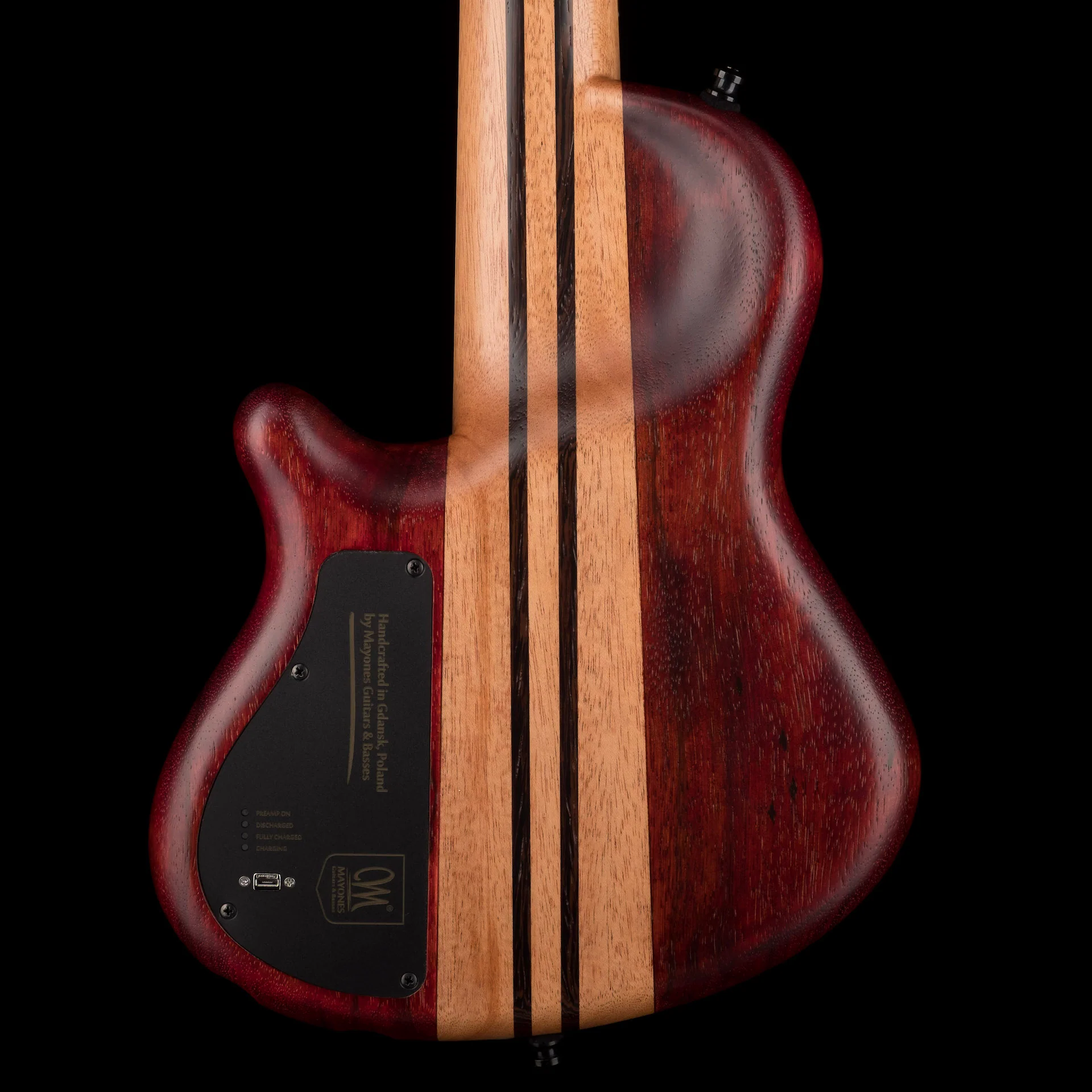 Mayones Cali4 Quilt Maple Top Mahogany Back Custom Color Trans Red Matt Finish with Case - Image 7