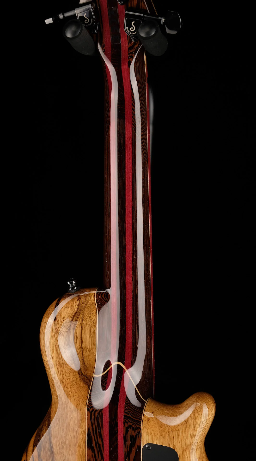 Mayones Cali4 VF Bass Left Handed Spalted Maple Top/Black Limba Back Wenge/Purpleheart Neck - Image 13