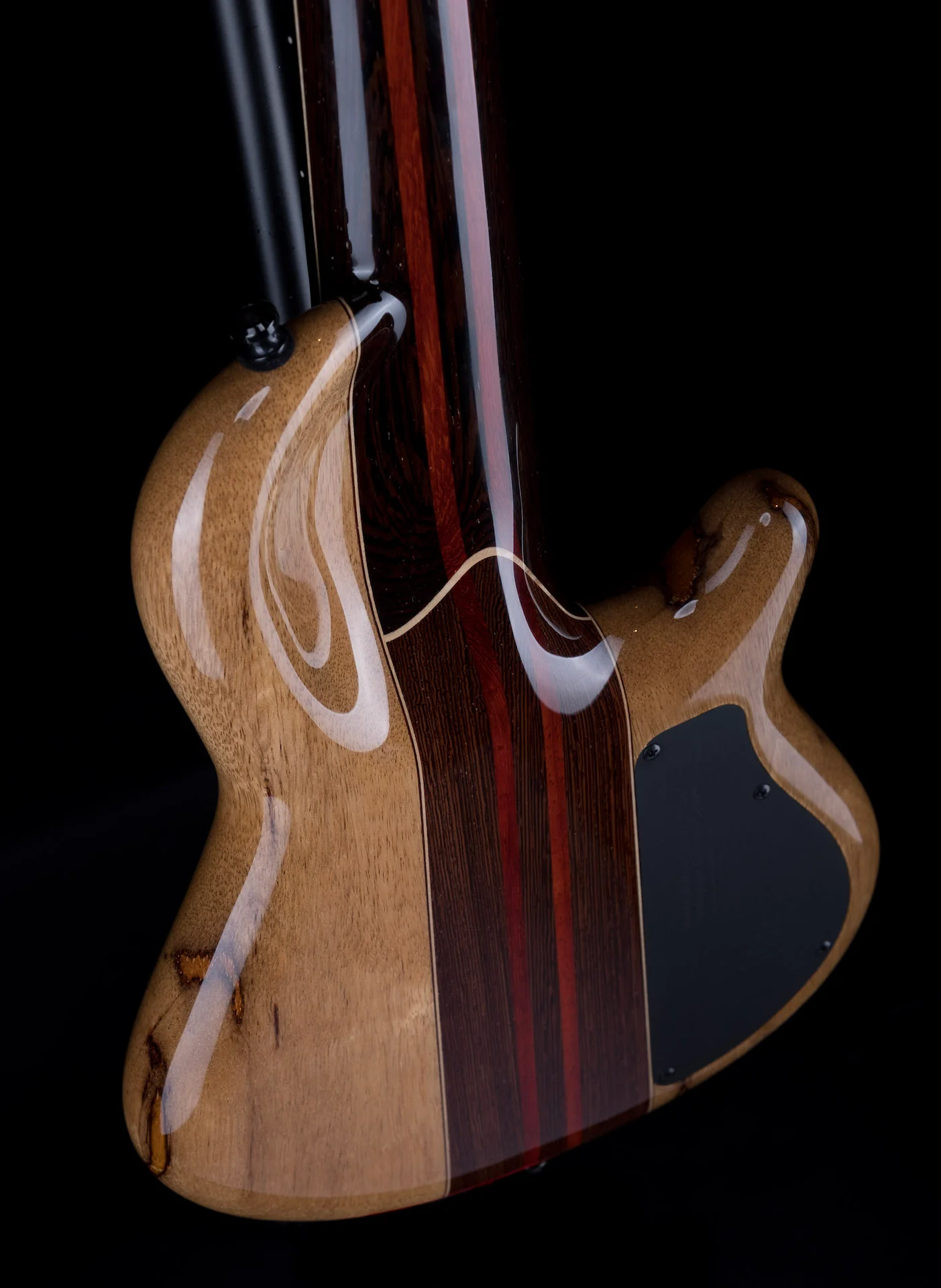 Mayones Cali4LH Left Handed Bass Black Limba Body Buckeye Burl Top Ebony Board 5pc Wenge Neck - Image 10