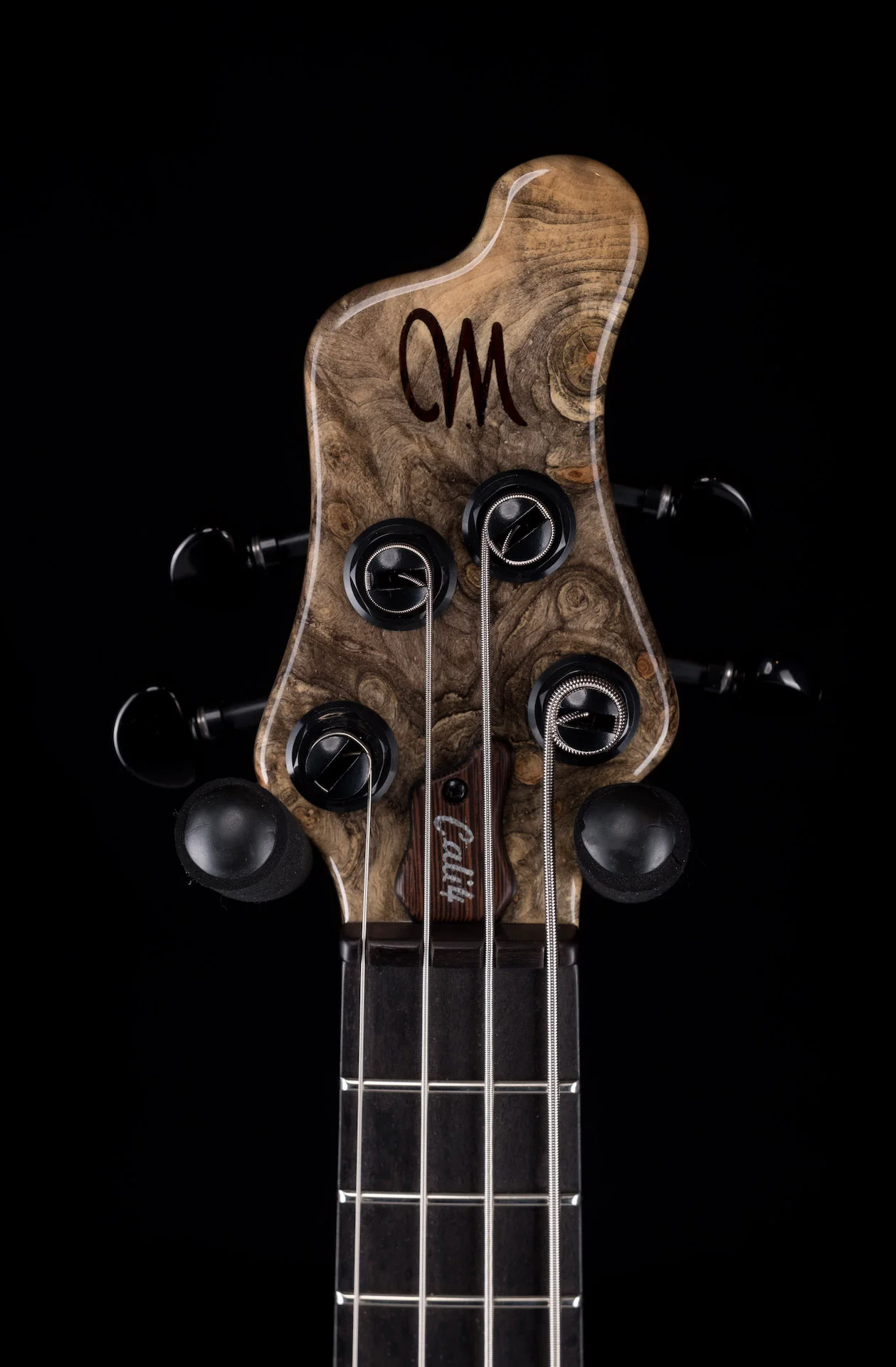 Mayones Cali4LH Left Handed Bass Black Limba Body Buckeye Burl Top Ebony Board 5pc Wenge Neck - Image 11