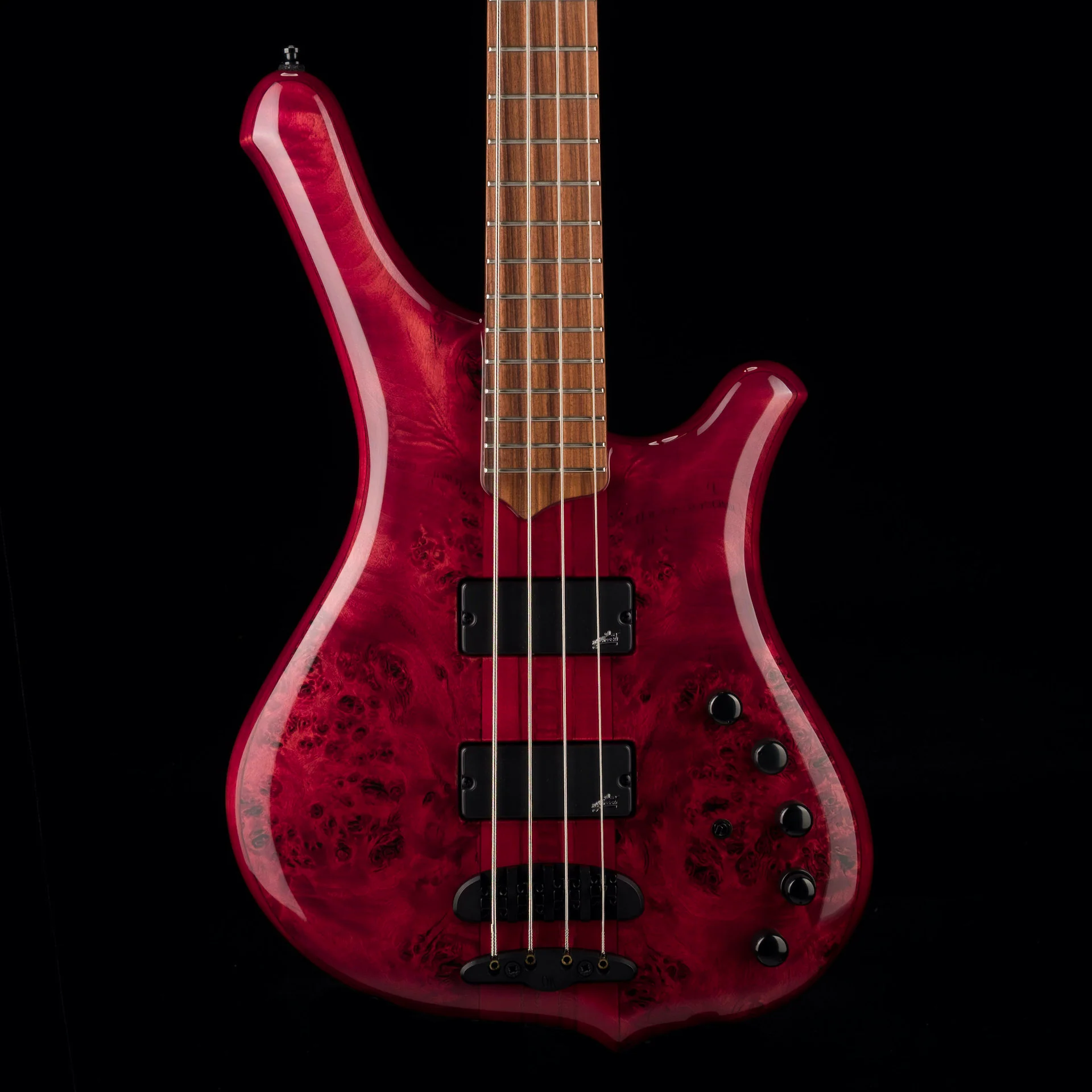 Mayones Comodous 4 String Bass Guitar Poplar Top Liquid Red Gloss Finish
