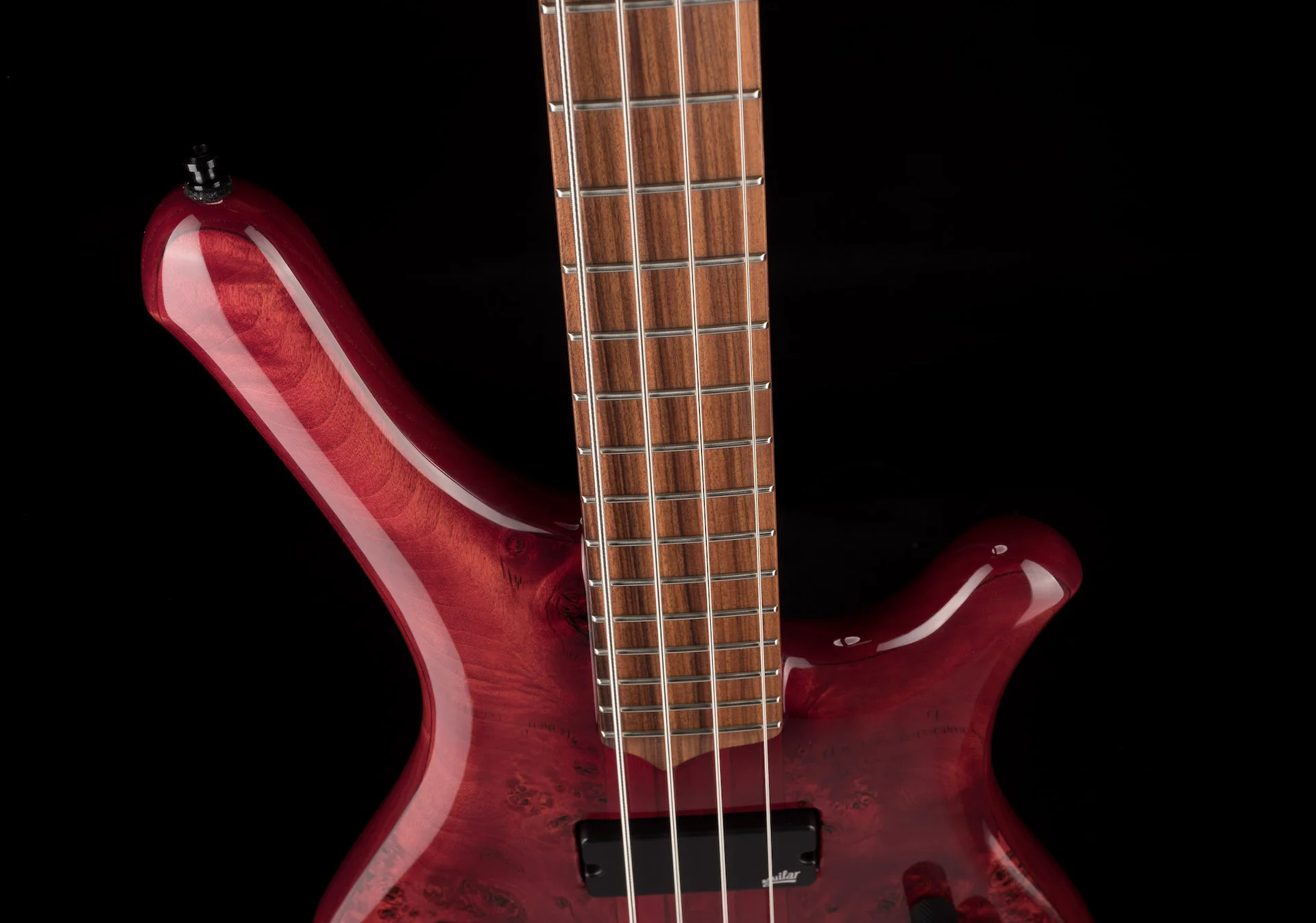 Mayones Comodous 4 String Bass Guitar Poplar Top Liquid Red Gloss Finish - Image 3