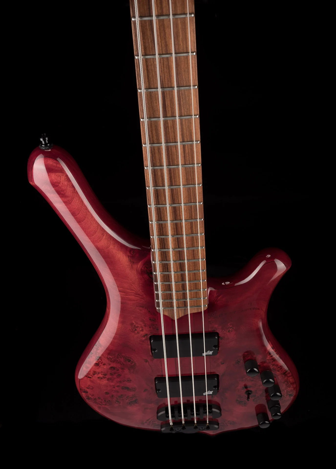 Mayones Comodous 4 String Bass Guitar Poplar Top Liquid Red Gloss Finish - Image 4