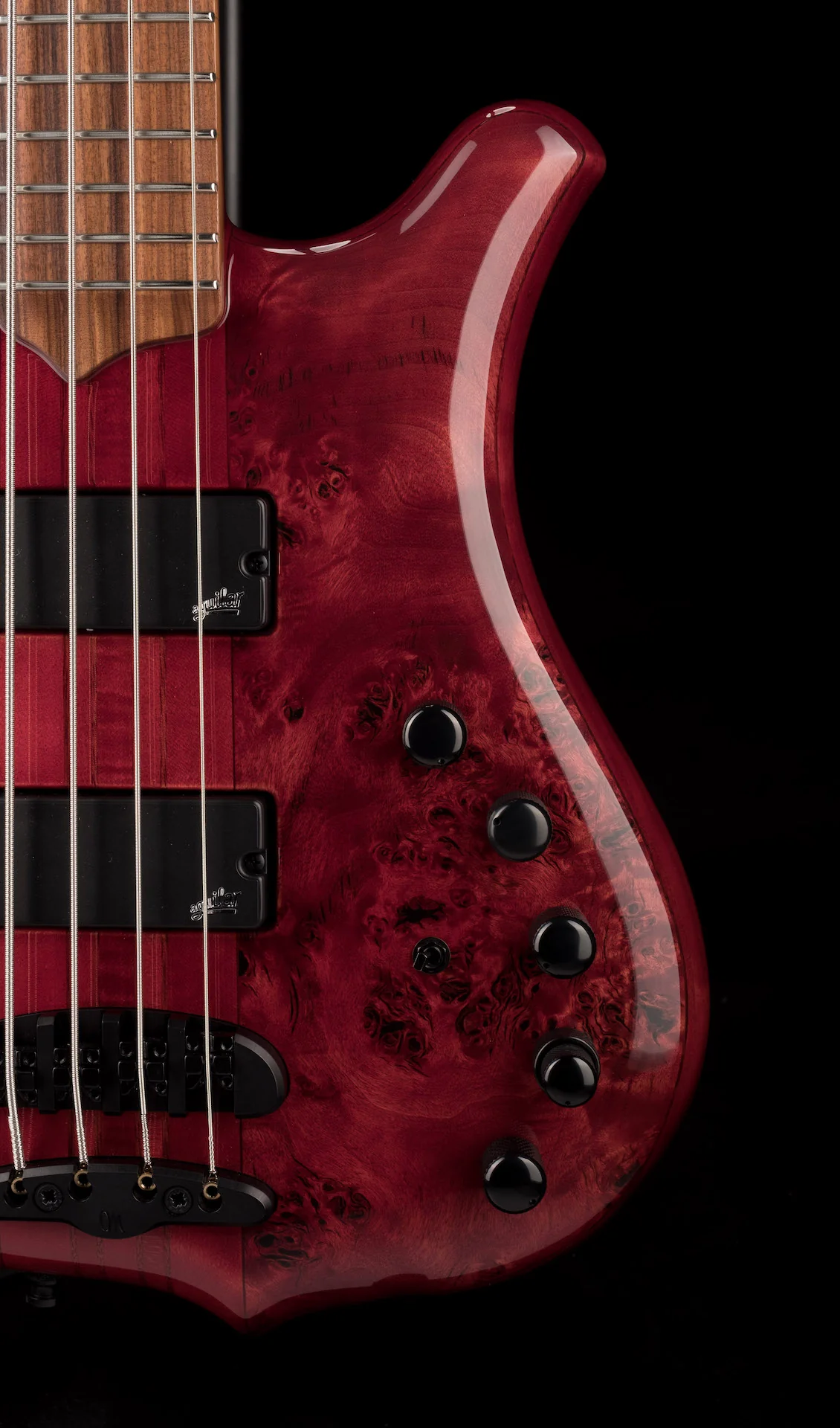 Mayones Comodous 4 String Bass Guitar Poplar Top Liquid Red Gloss Finish - Image 9