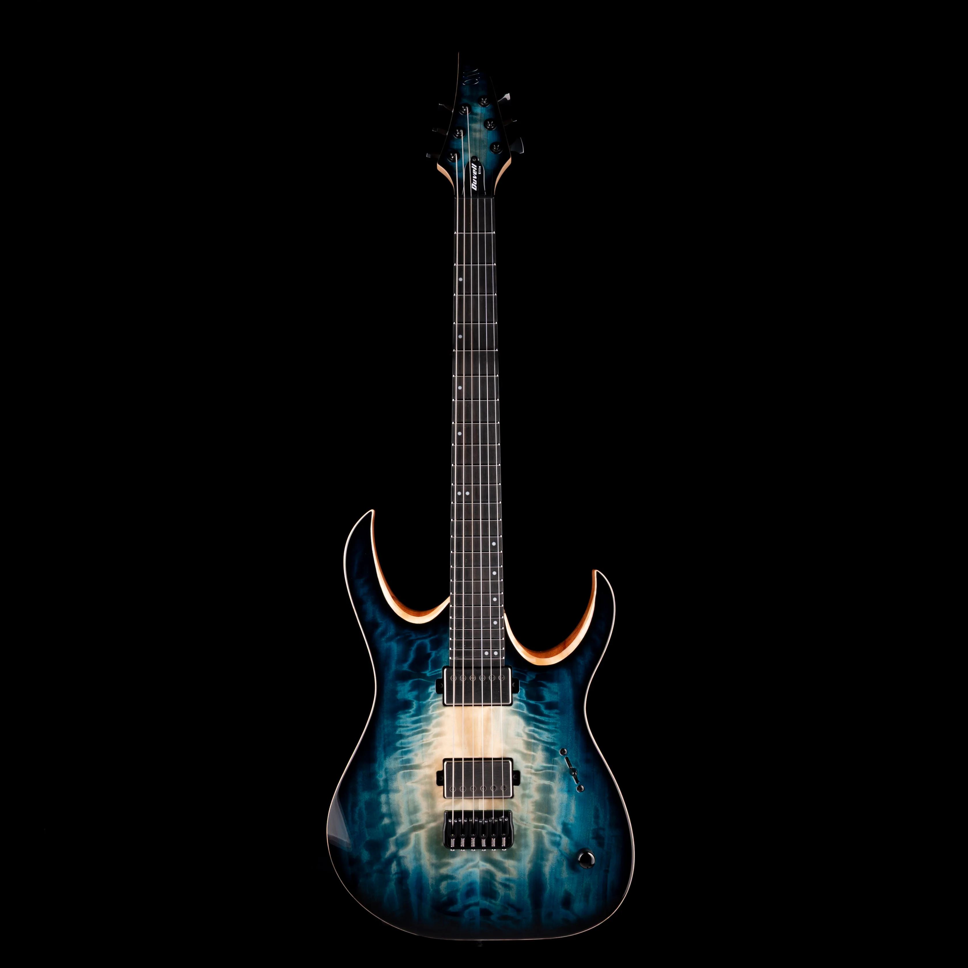 Mayones Duvell Elite 6 Curly Poplar Top Turquoise Iris with Soft Case - Image 2