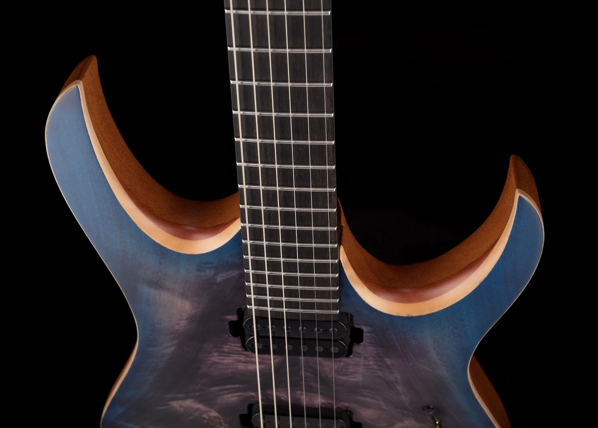 Mayones Duvell Elite 6 Dirty Purple Blue Burst Electric Guitar With Case - Image 3