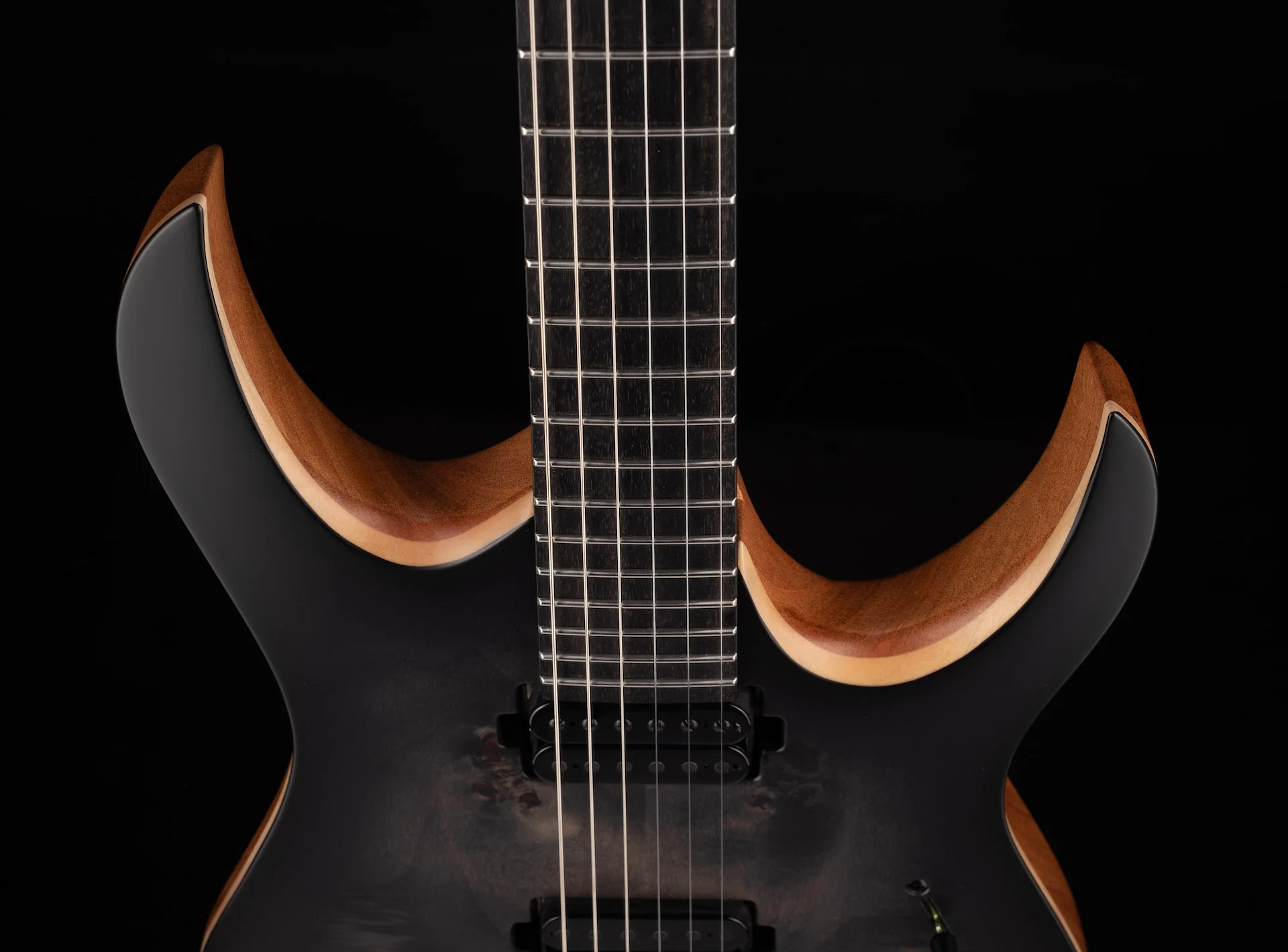 Mayones Duvell Elite 6 Trans Black Burst Electric Guitar With Hybrid Soft Case - Image 3