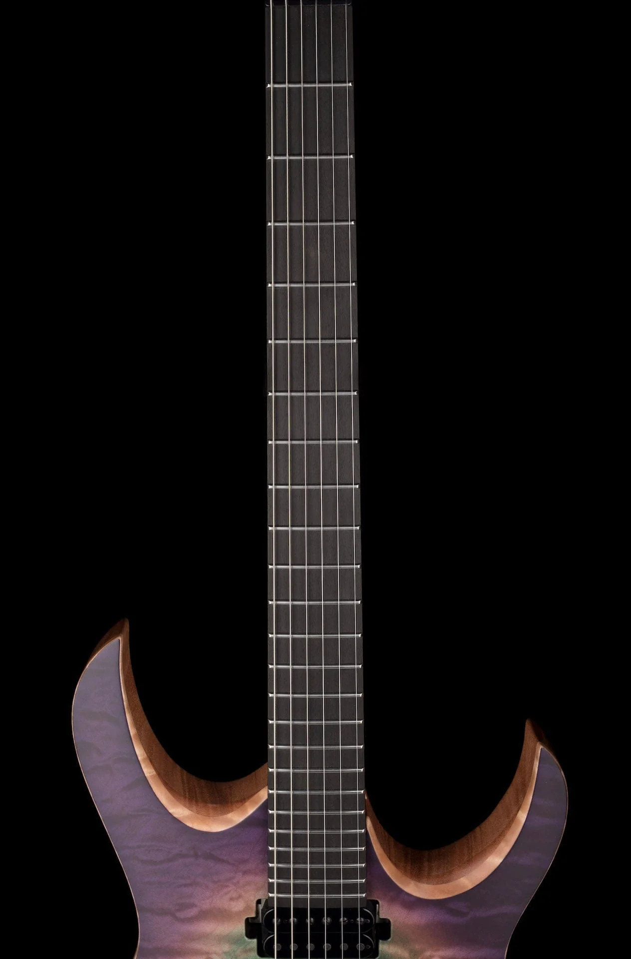 Mayones Duvell Elite 6 String 4A Quilt Maple Top Joker Burst Satine Finish - Image 11